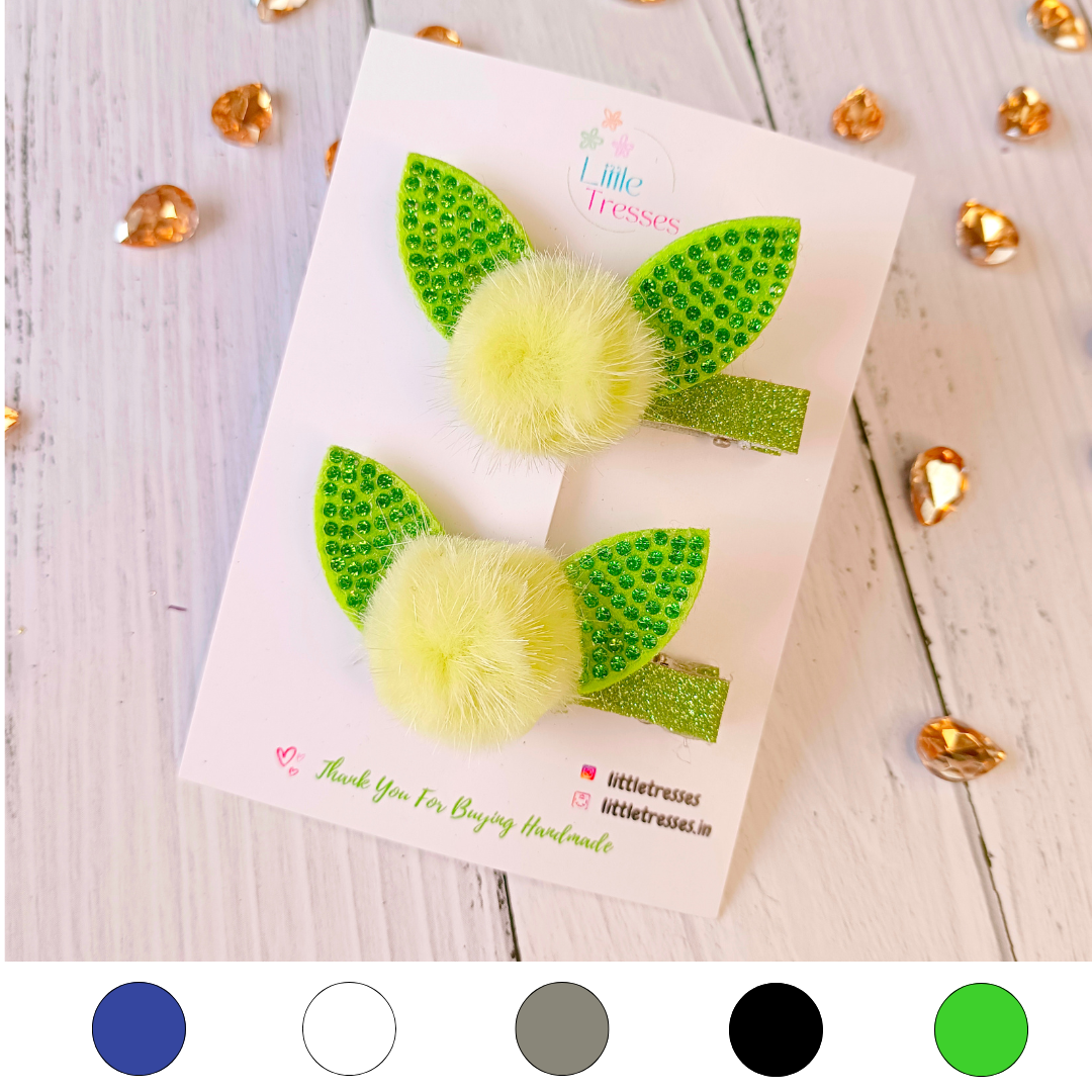 Bunny Ears Alligator Clip Pair - 5 Colors