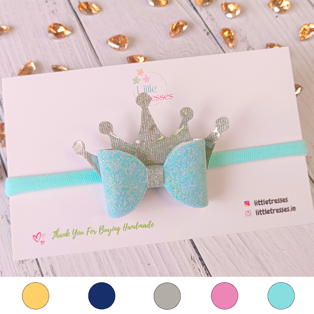 Crown bow baby soft headband for newborn girls