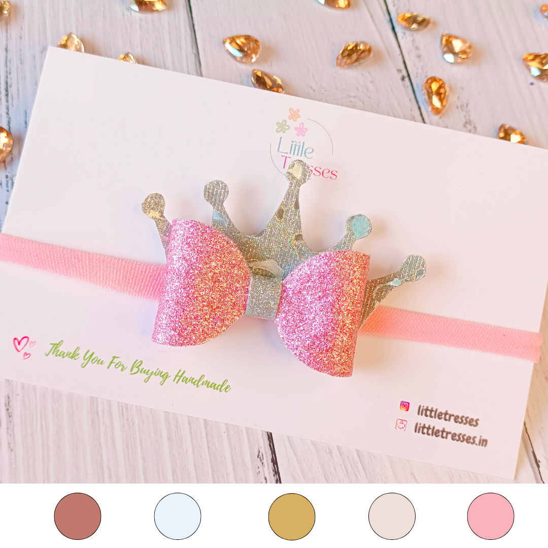 Crown Bow Soft Headband - 5 Colors