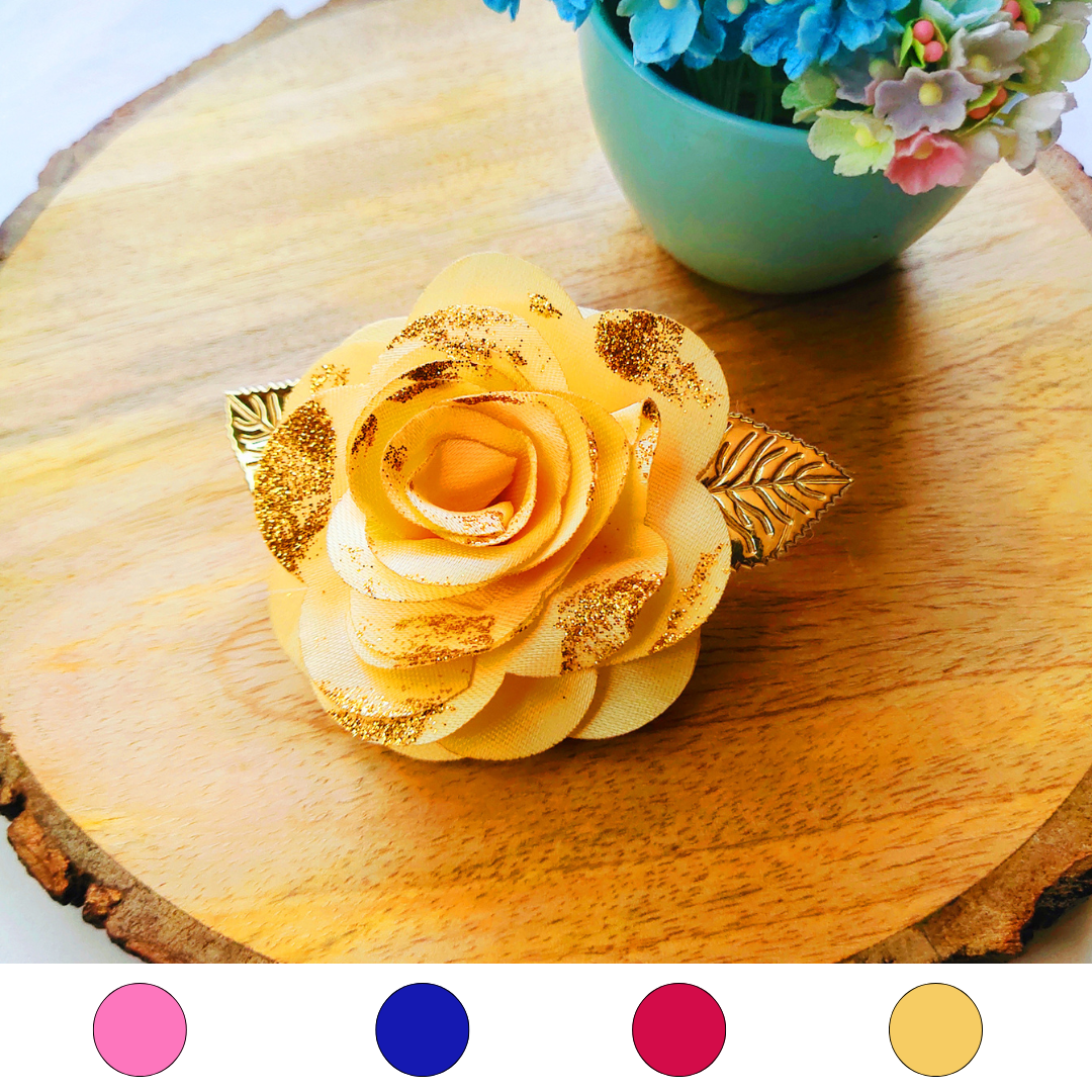 Rose Flower Clip - 4 Colors
