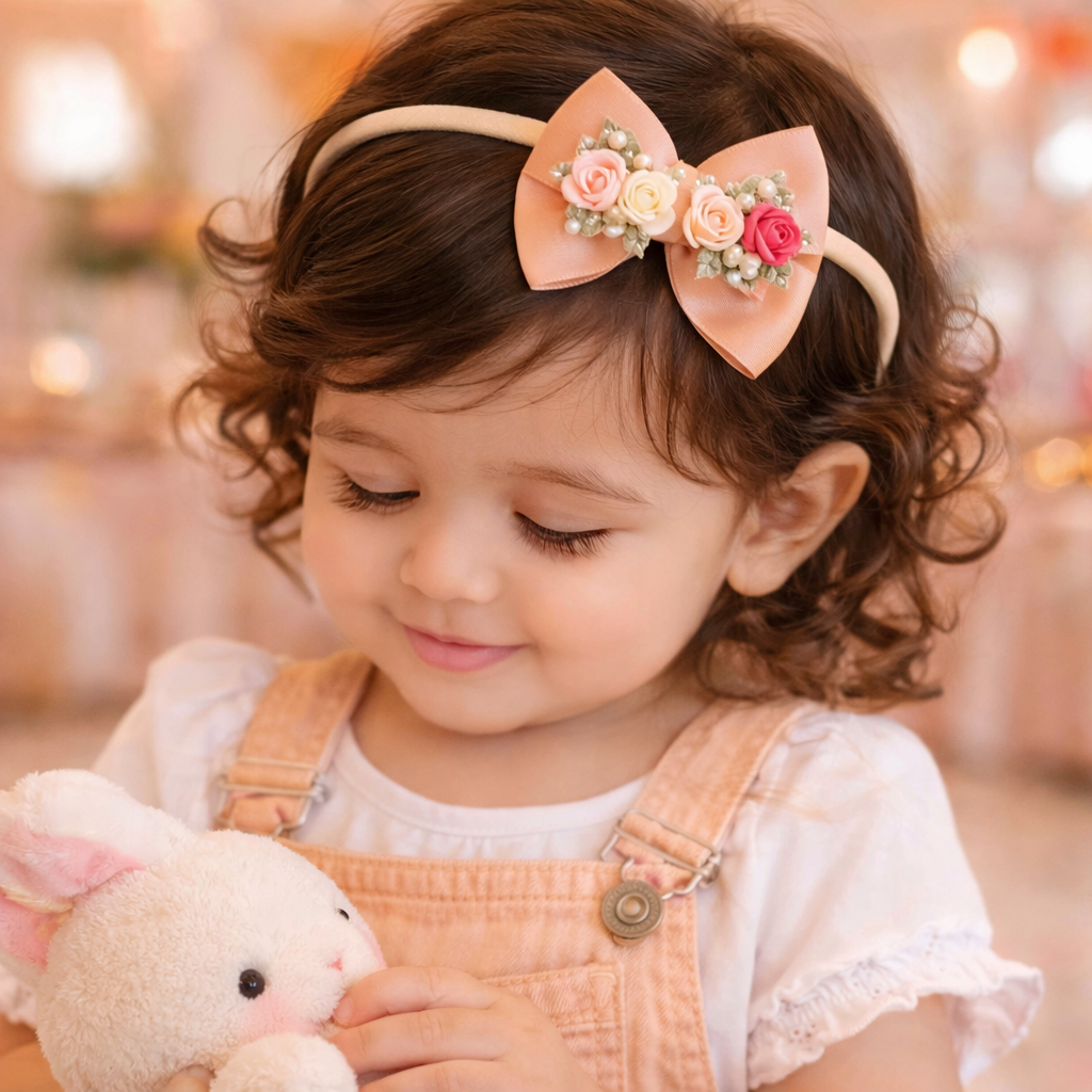 Peach Gulmohar Pastel Soft Headband