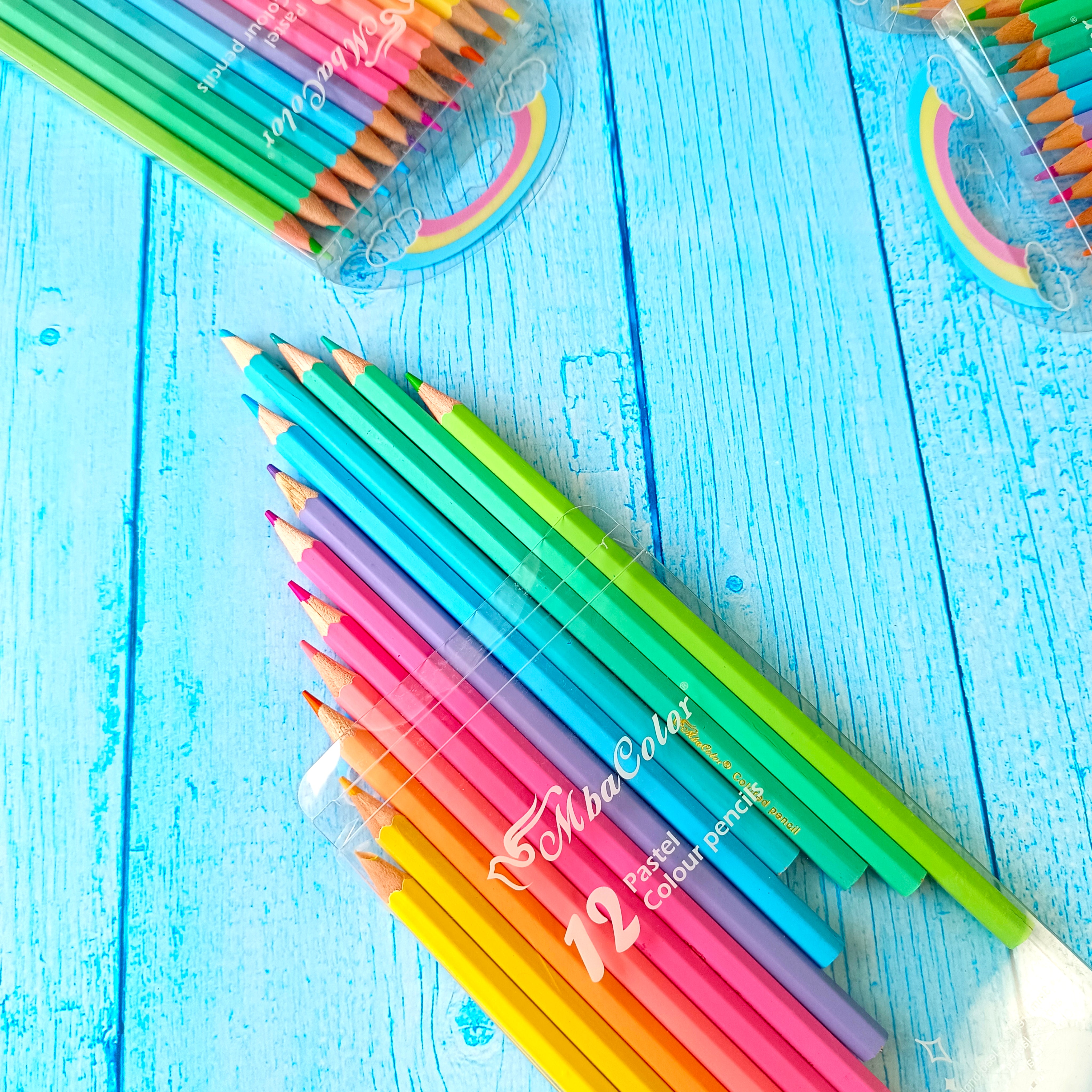 Rainbow Set of 12 Pastel Color Pencil