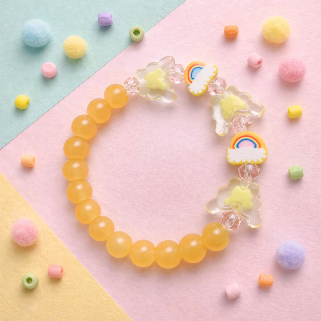 Yellow Rainbow & Butterfly Bracelet