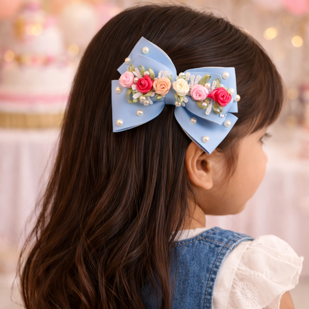 Light Blue Gulmohar Pastel Alligator Clip