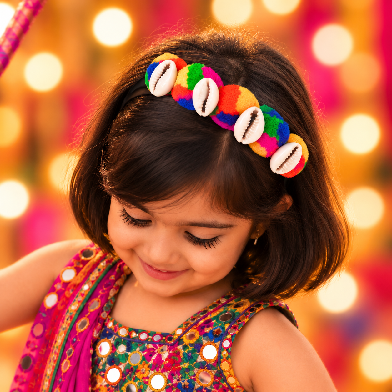 Navratri Kaudi & Pom Pom Headband