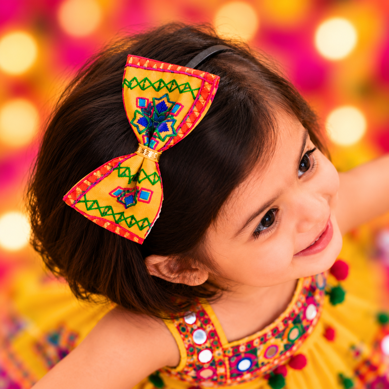 Rangeela Navratri Embroidered Headband – Yellow