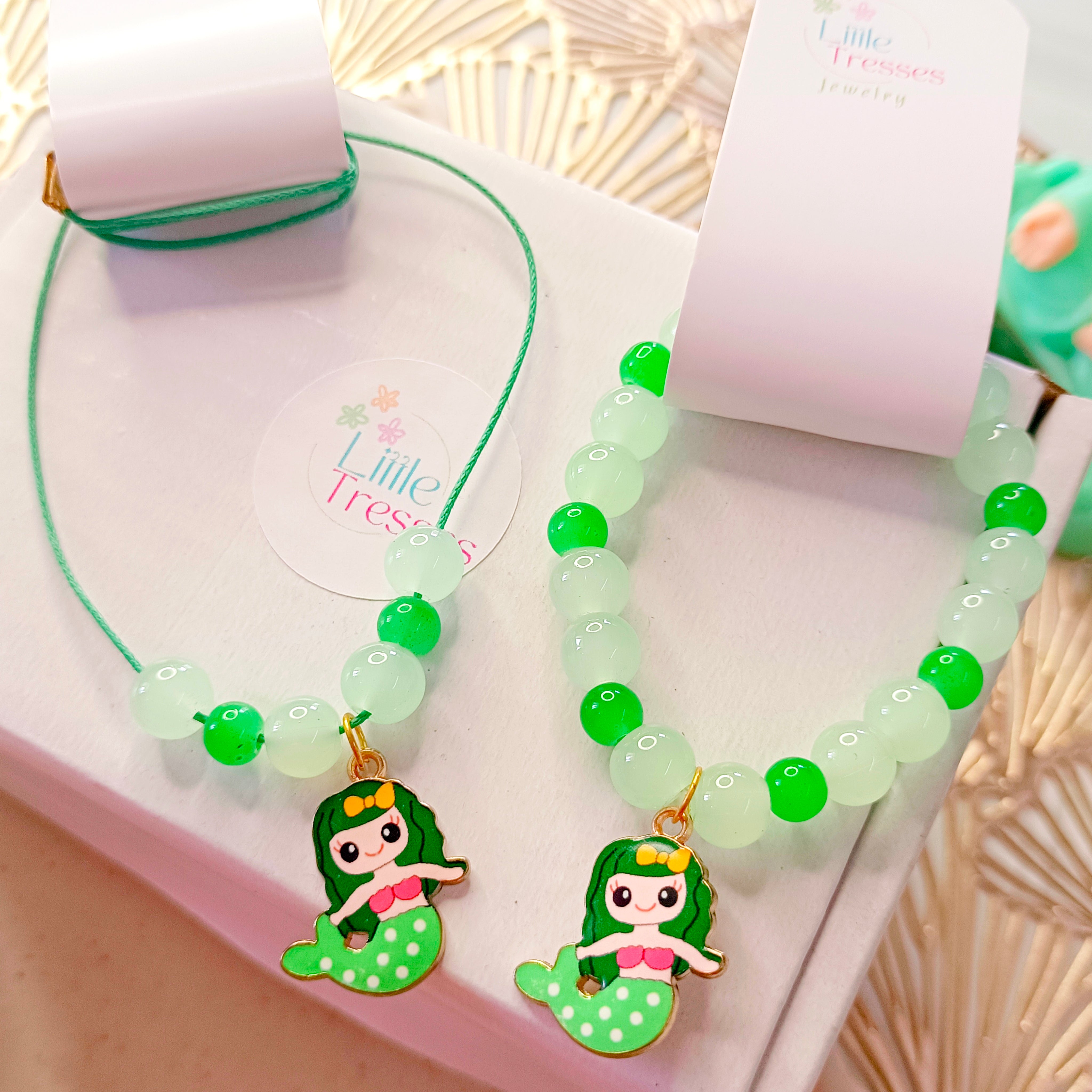 Mermaid Bracelet & Pendant Set - Green