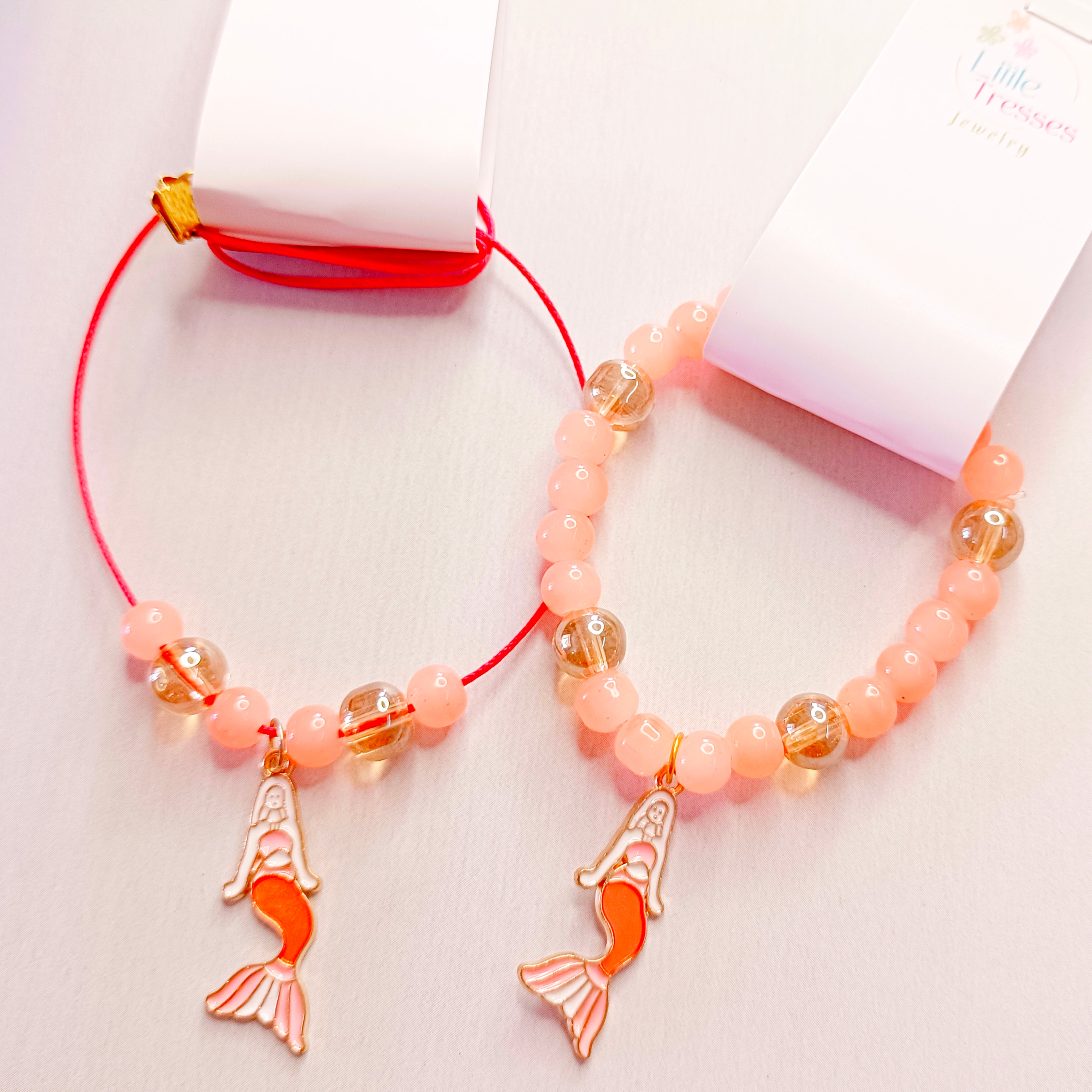 Mermaid Bracelet & Pendant Set - Peach