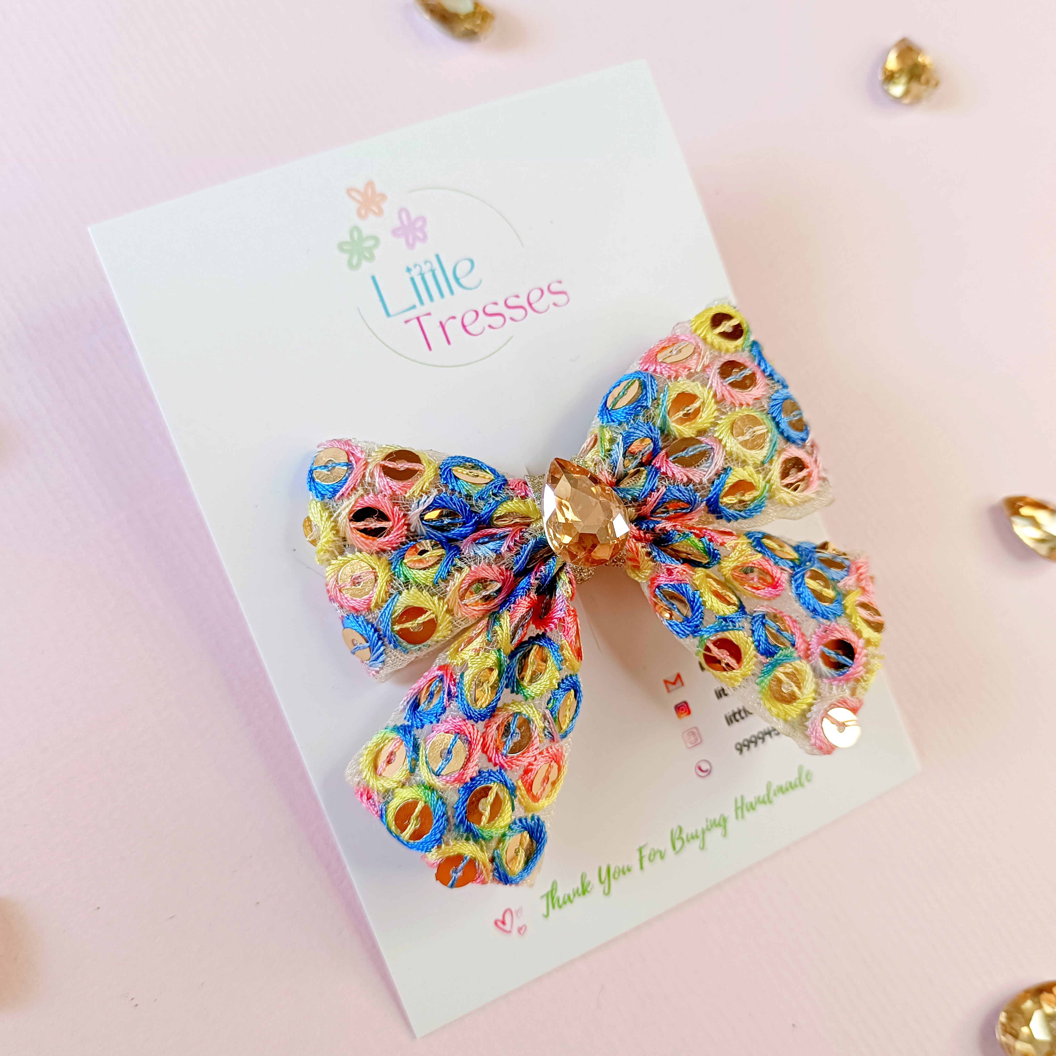 Mirror Work Bow Clip - 3 Colors