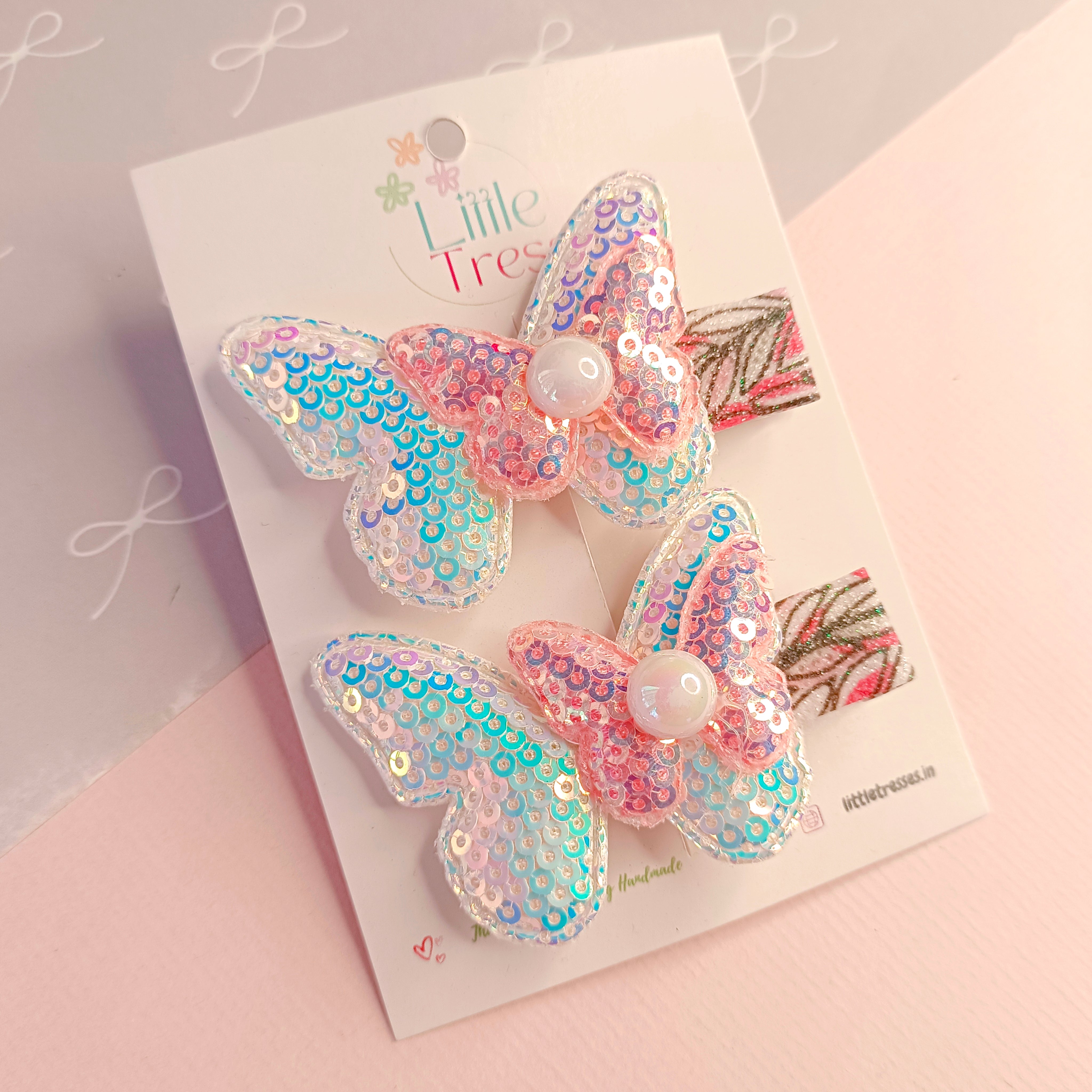 Butterfly Alligator Clip Pair - 5 Colors
