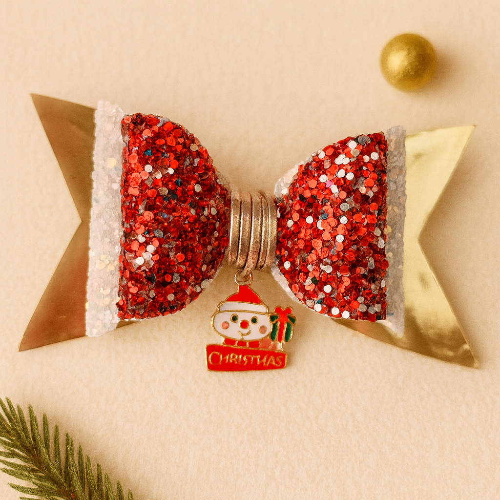 Snowman with Gift Charm Alligator Clip