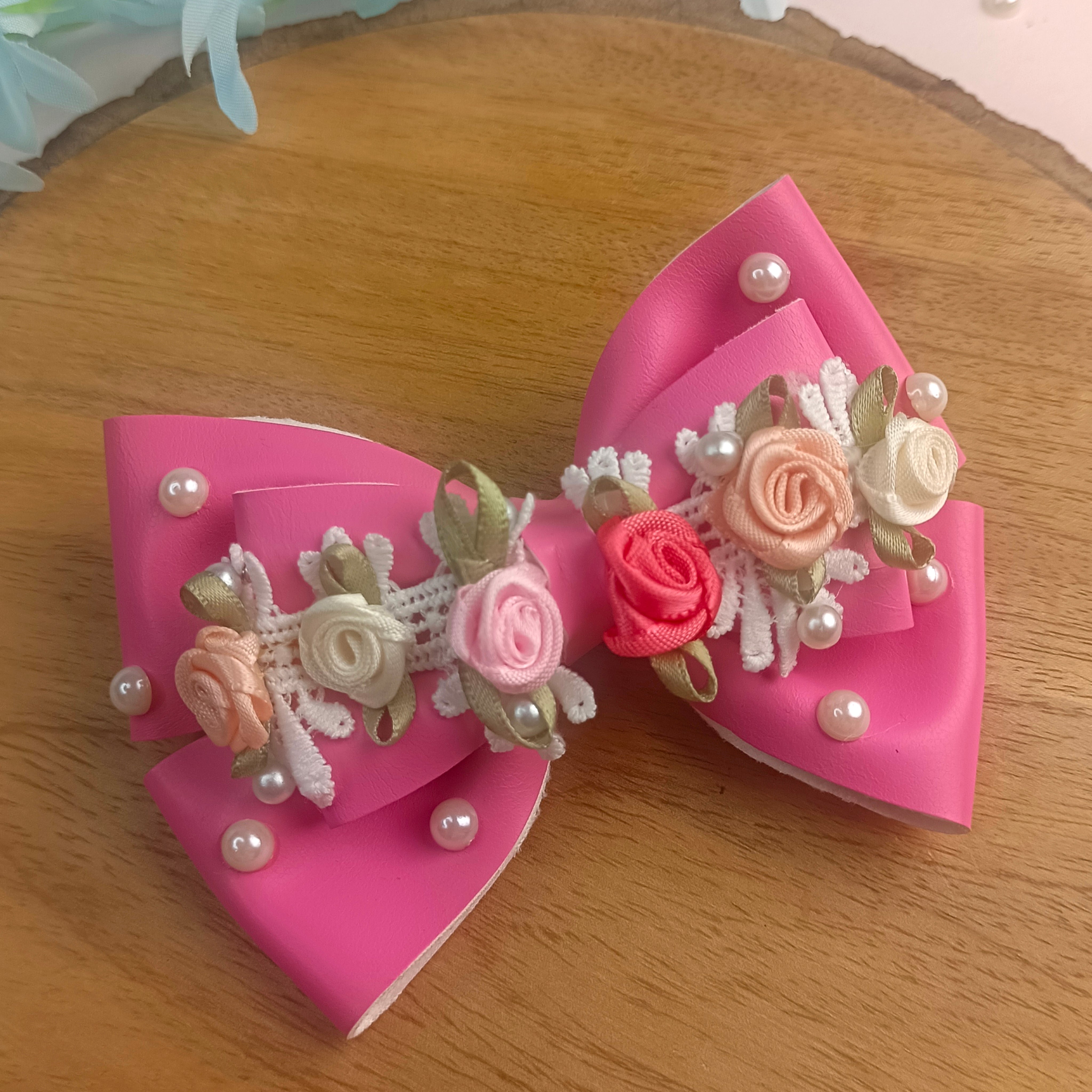Pink Gulmohar Vibrant Pop Alligator Clip