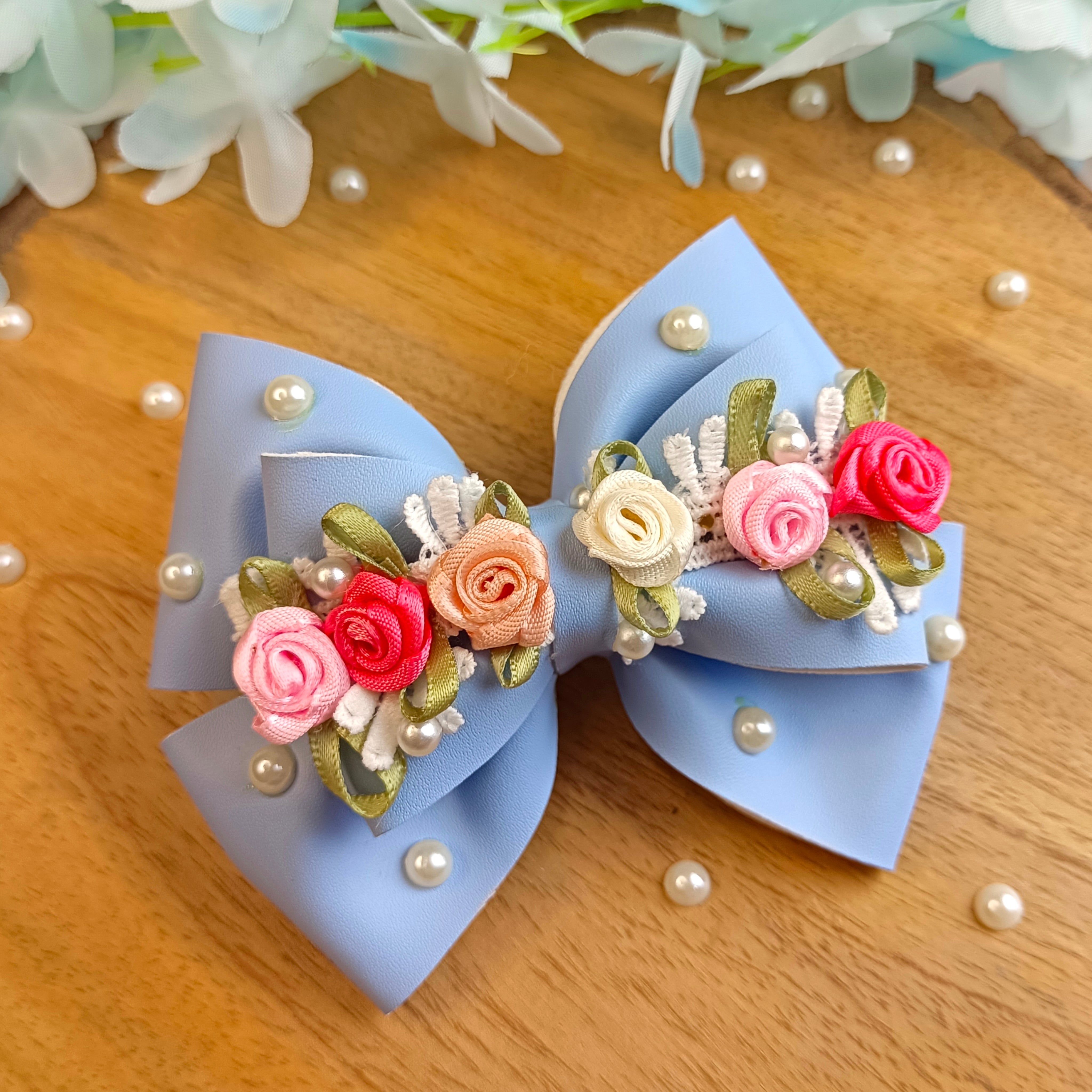 Light Blue Gulmohar Pastel Alligator Clip