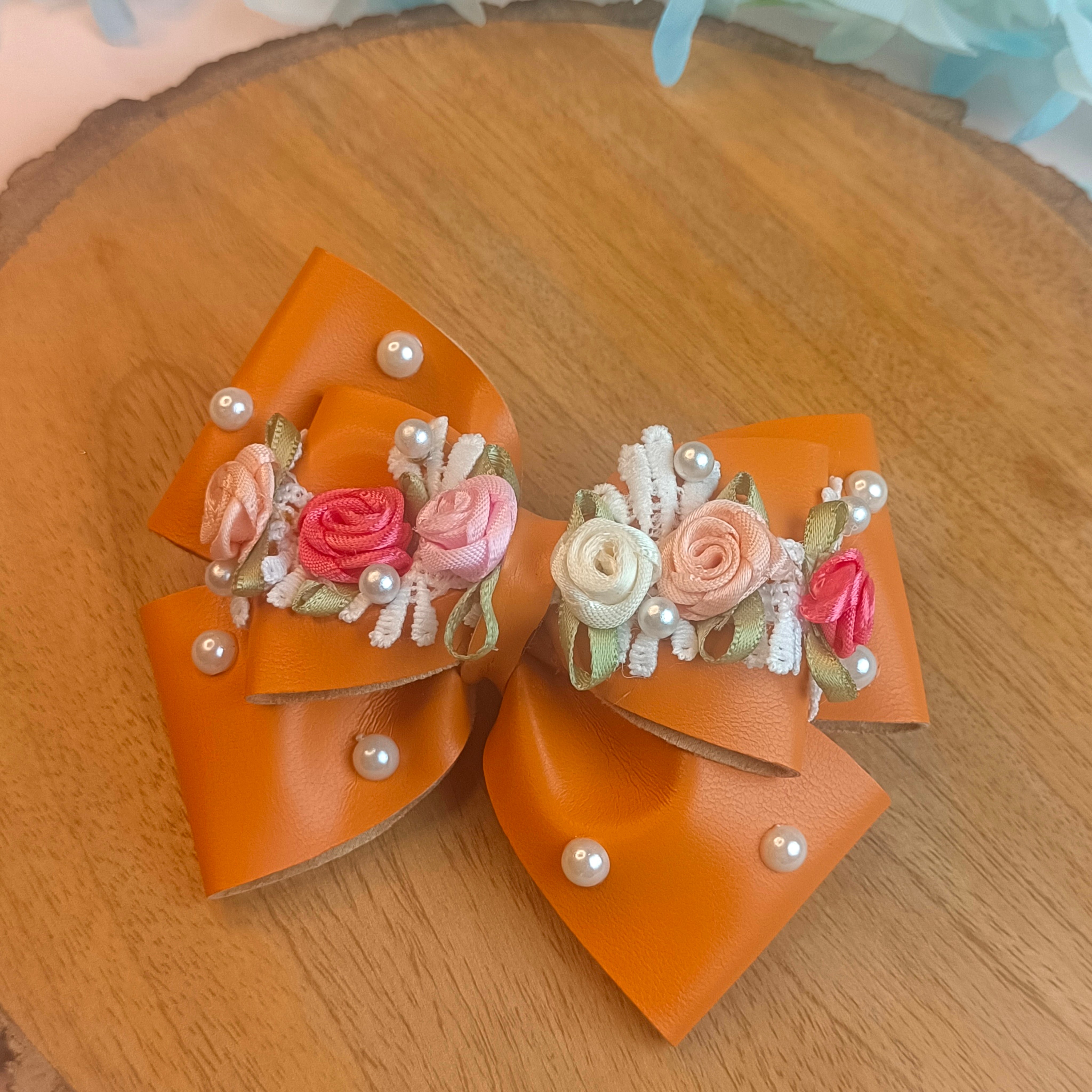 Orange Gulmohar Vibrant Alligator Clip