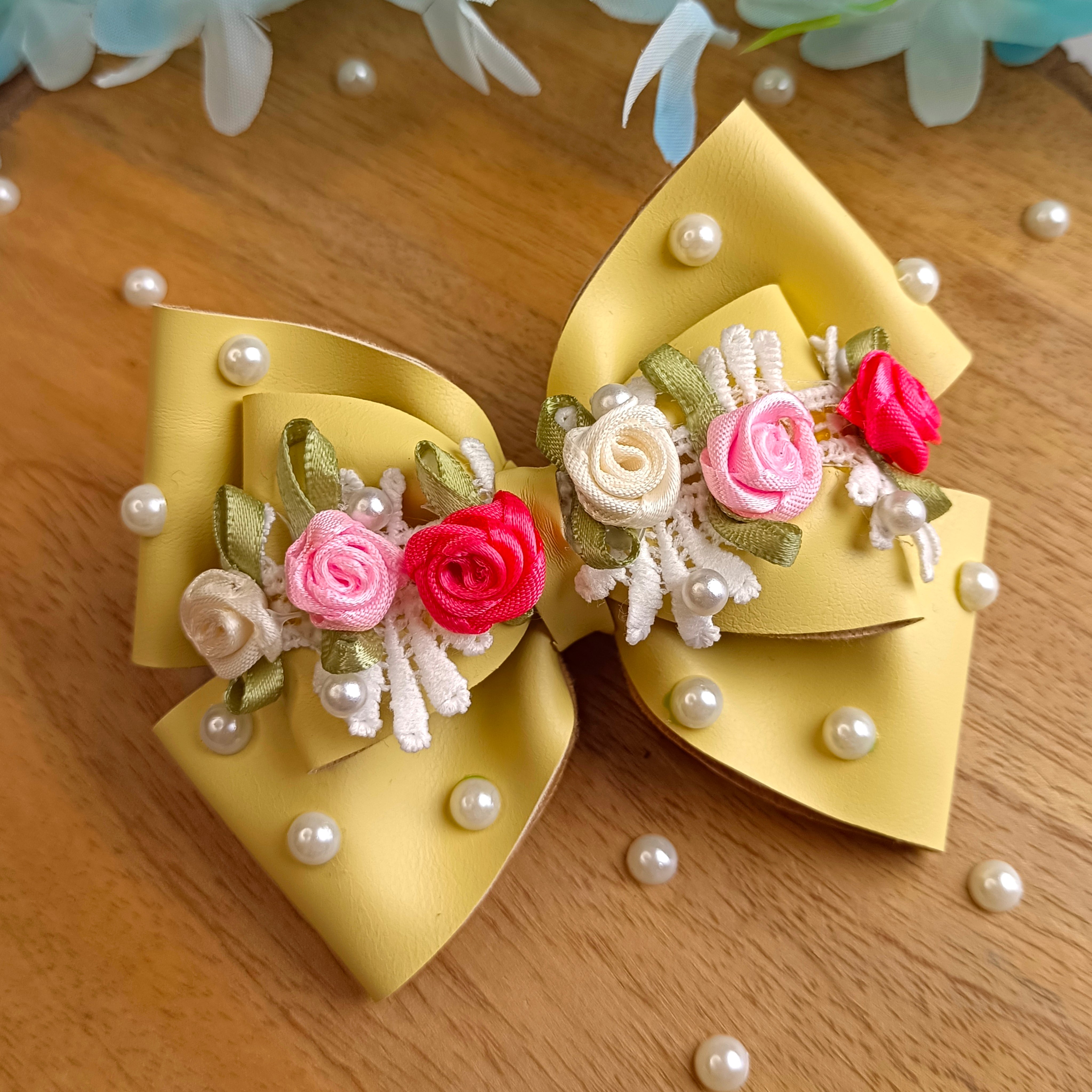 Gulmohar Pastel Alligator Clip - Yellow