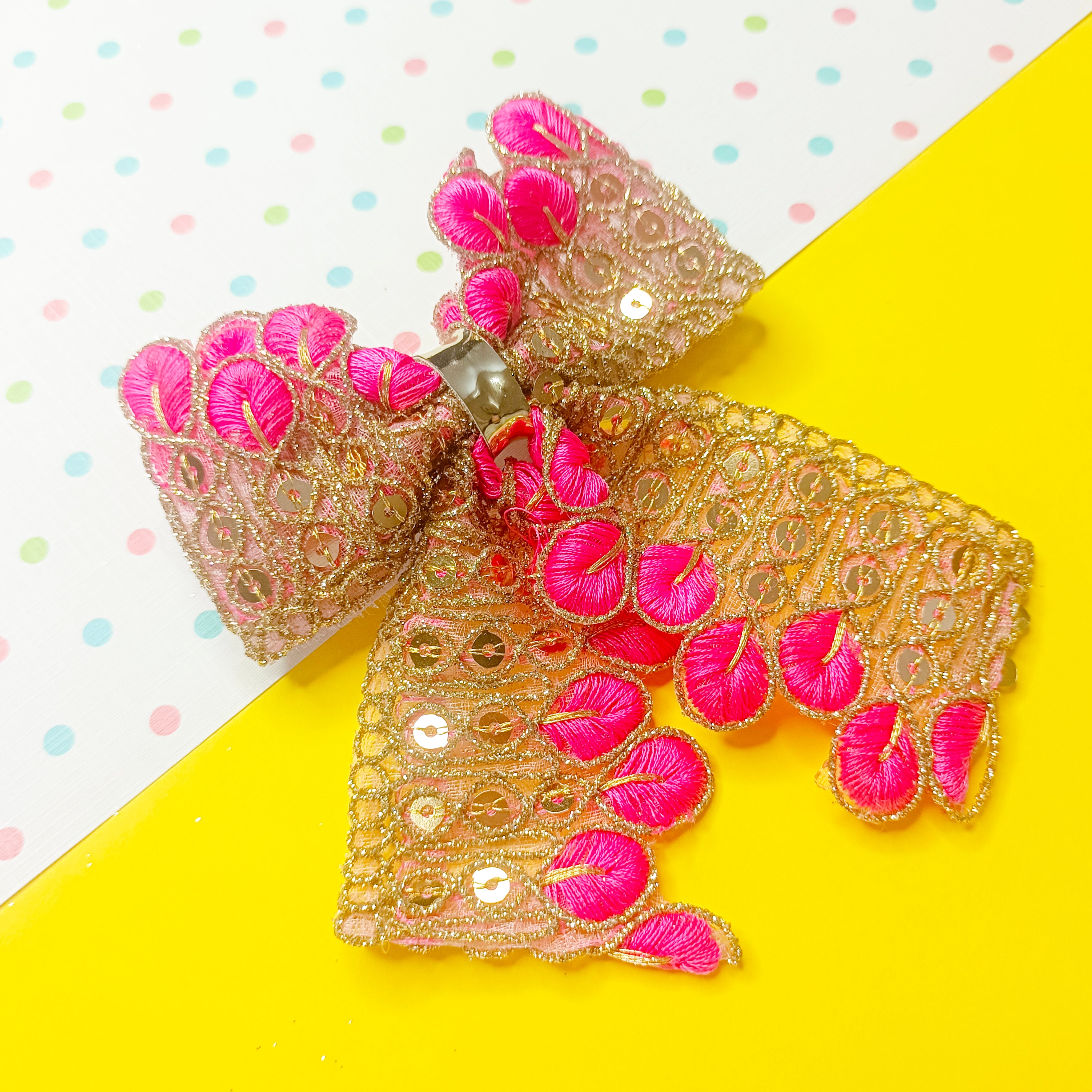 Peacock Feather Piggy Tail Alligator Clip - 5 Colors