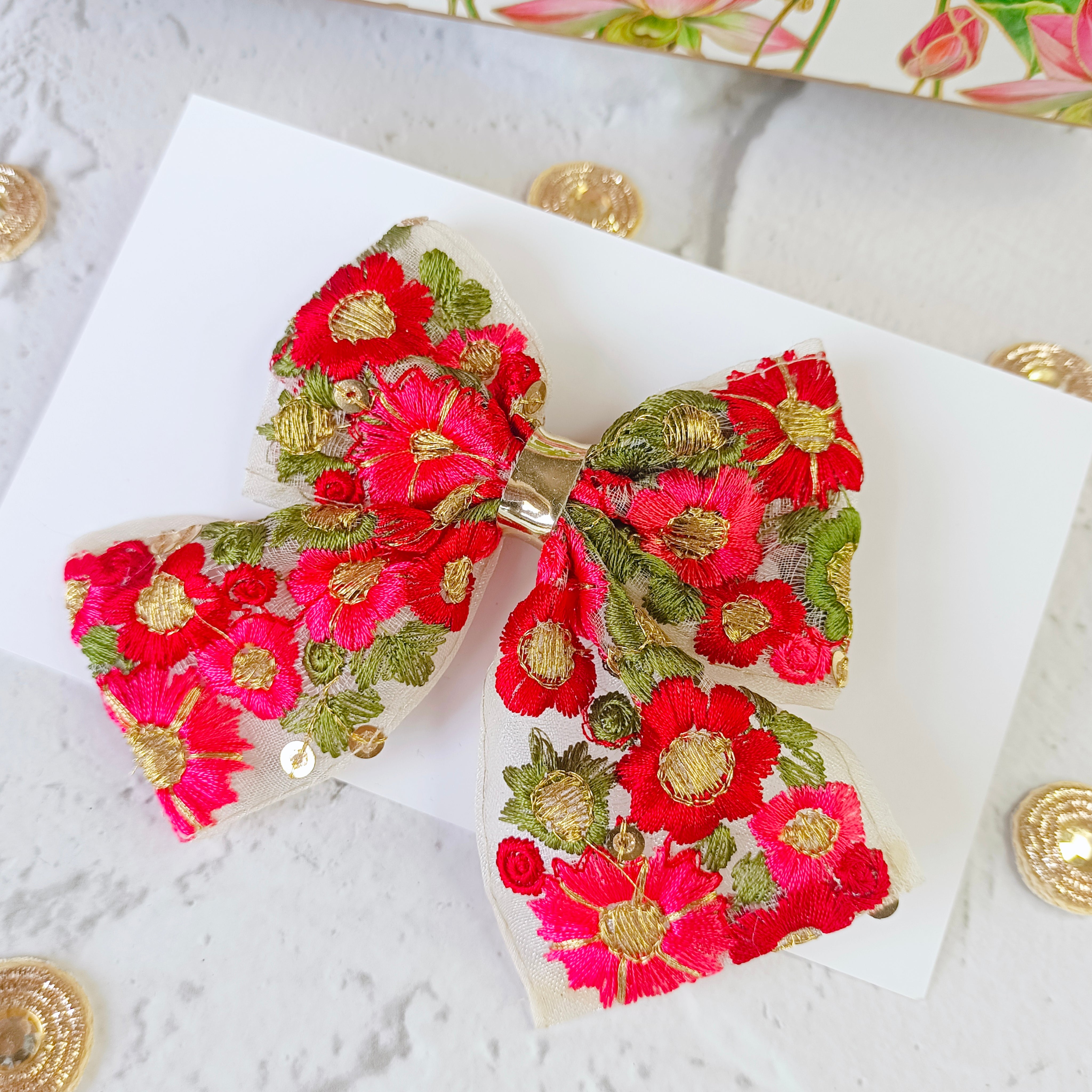 Petite Blossom Piggy Tail Alligator Clip - 3 Colors