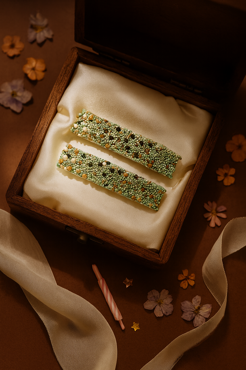 Frost Blue Beaded Alligator Clip