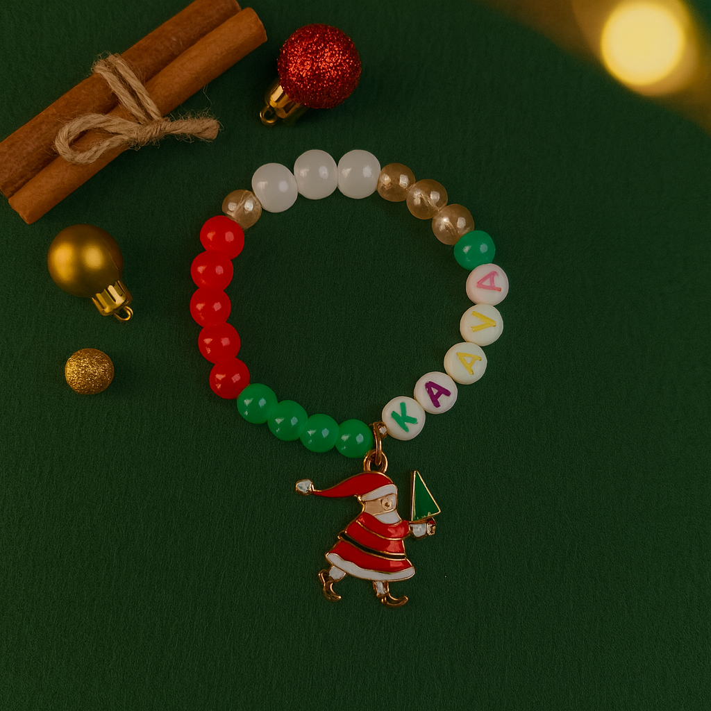 Santa with Christmas Tree Bracelet