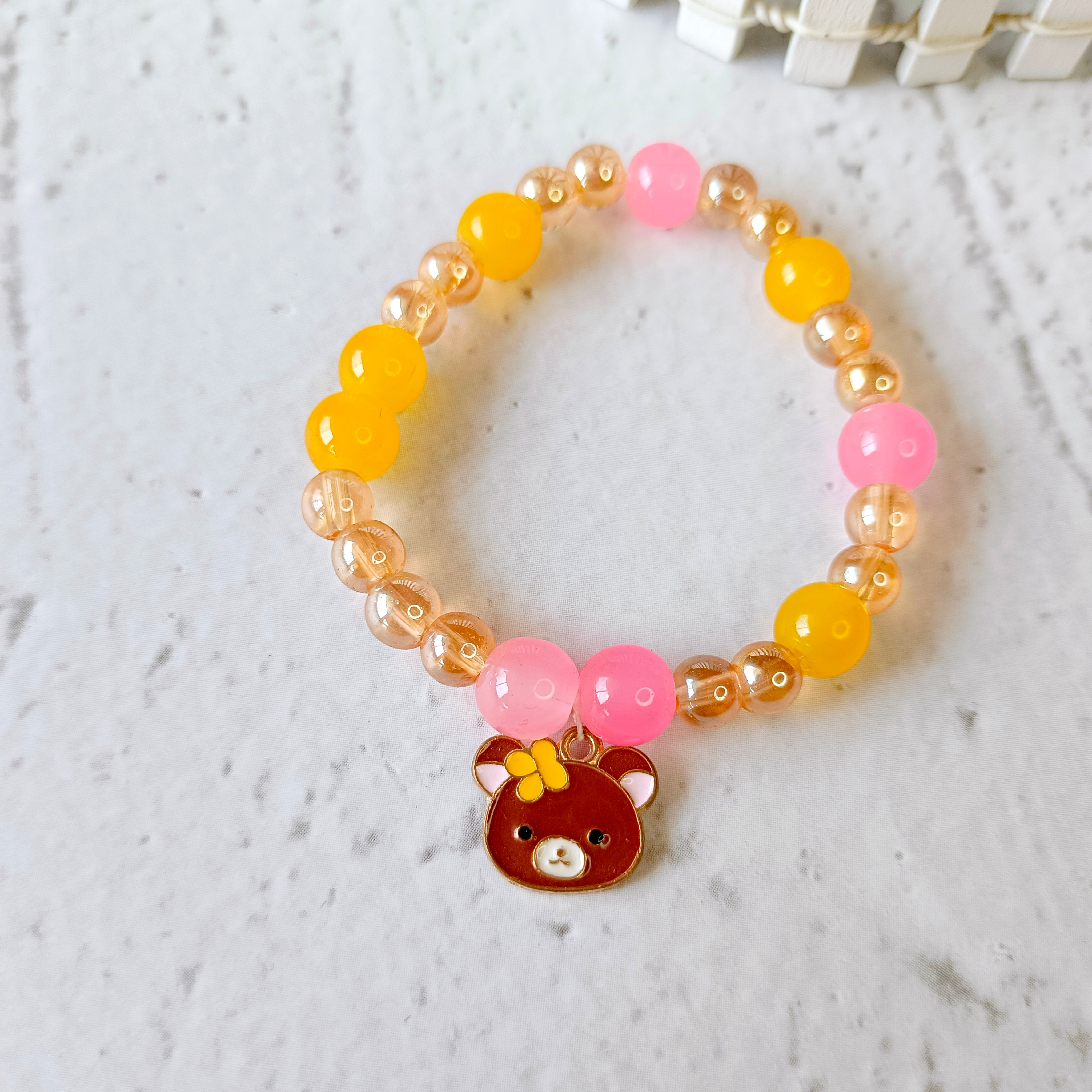 My Teddy with Bow Bracelet - Brown & Pink