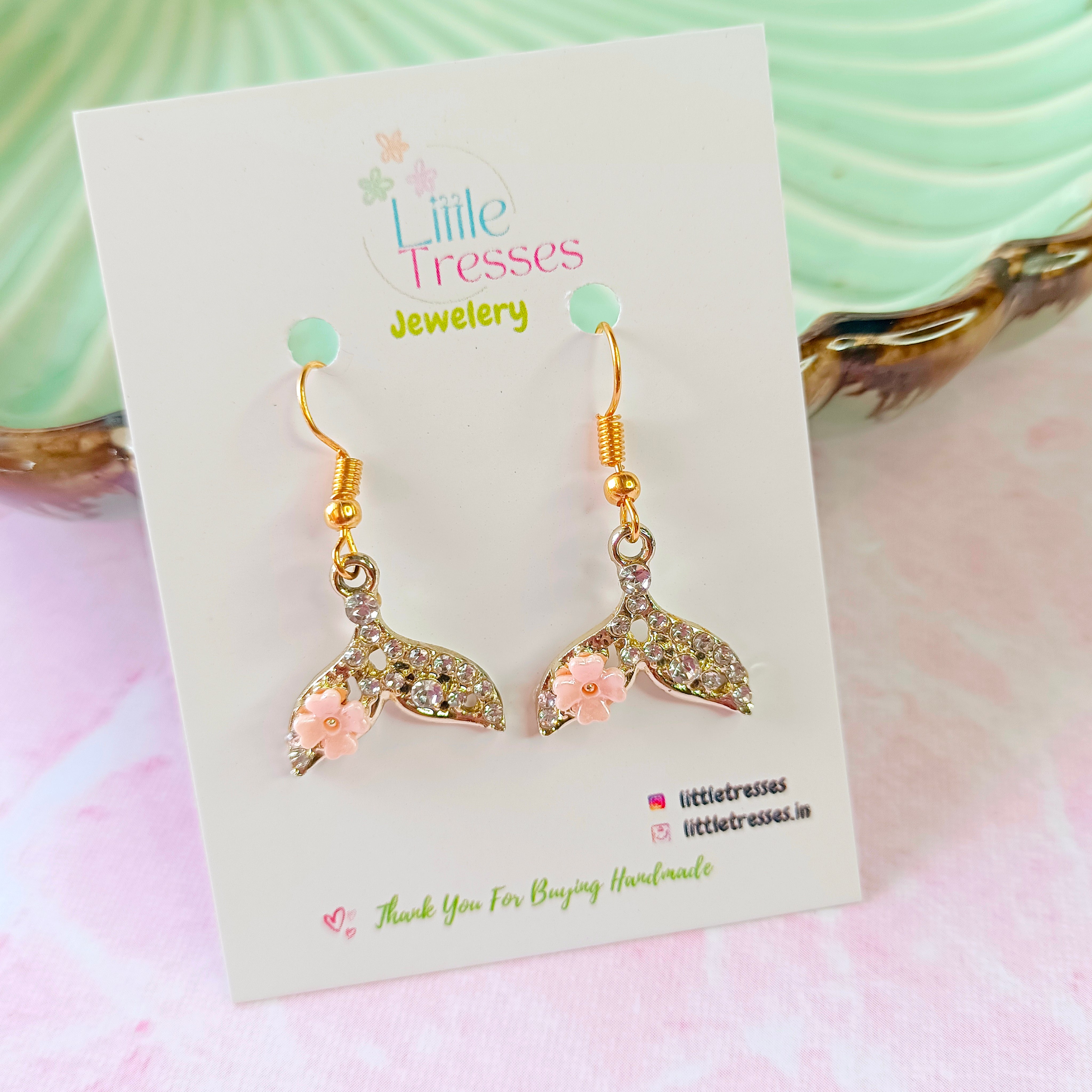 Fishtail Earrings - Peach