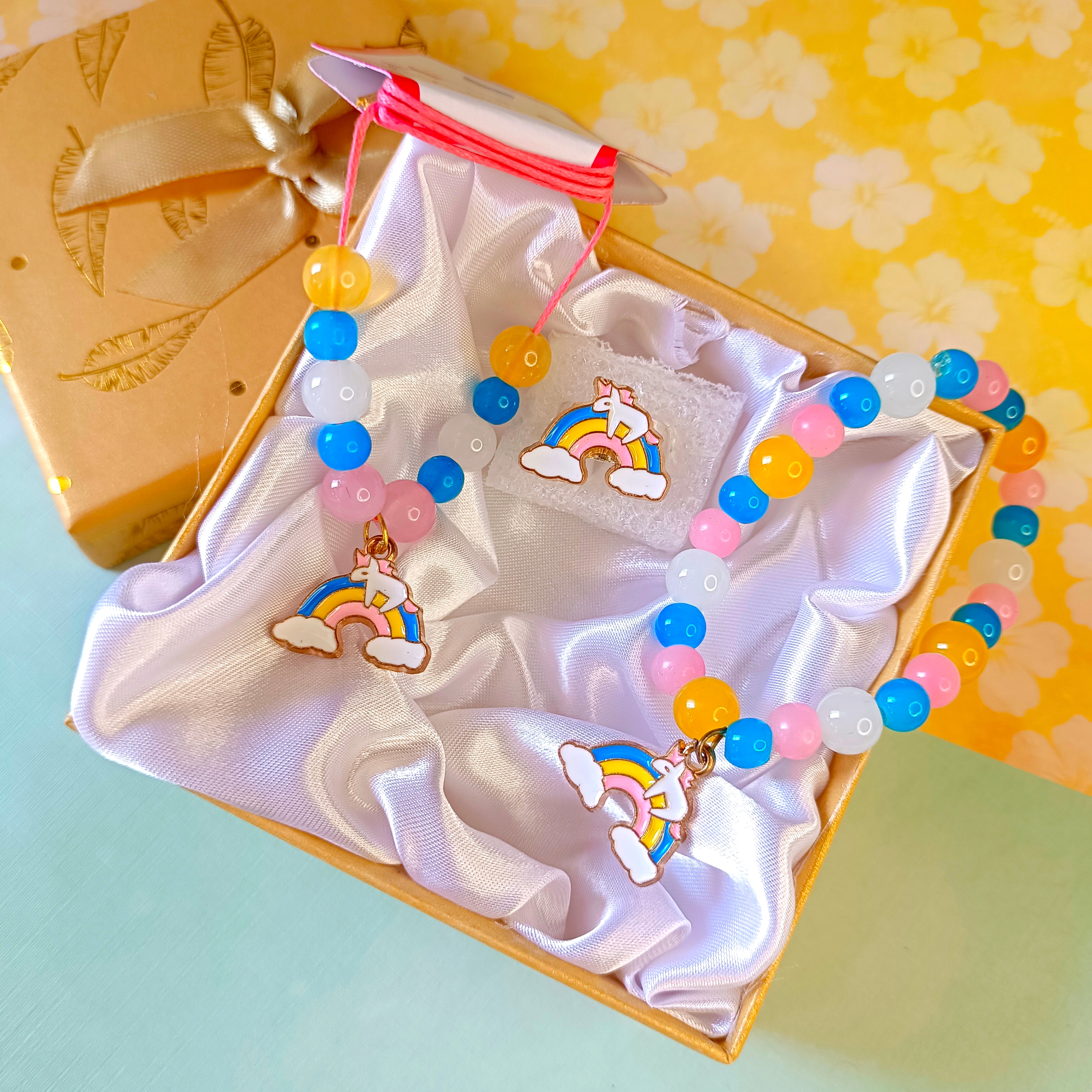 Whimsical Rainbow Unicorn Jewelry Gift Box