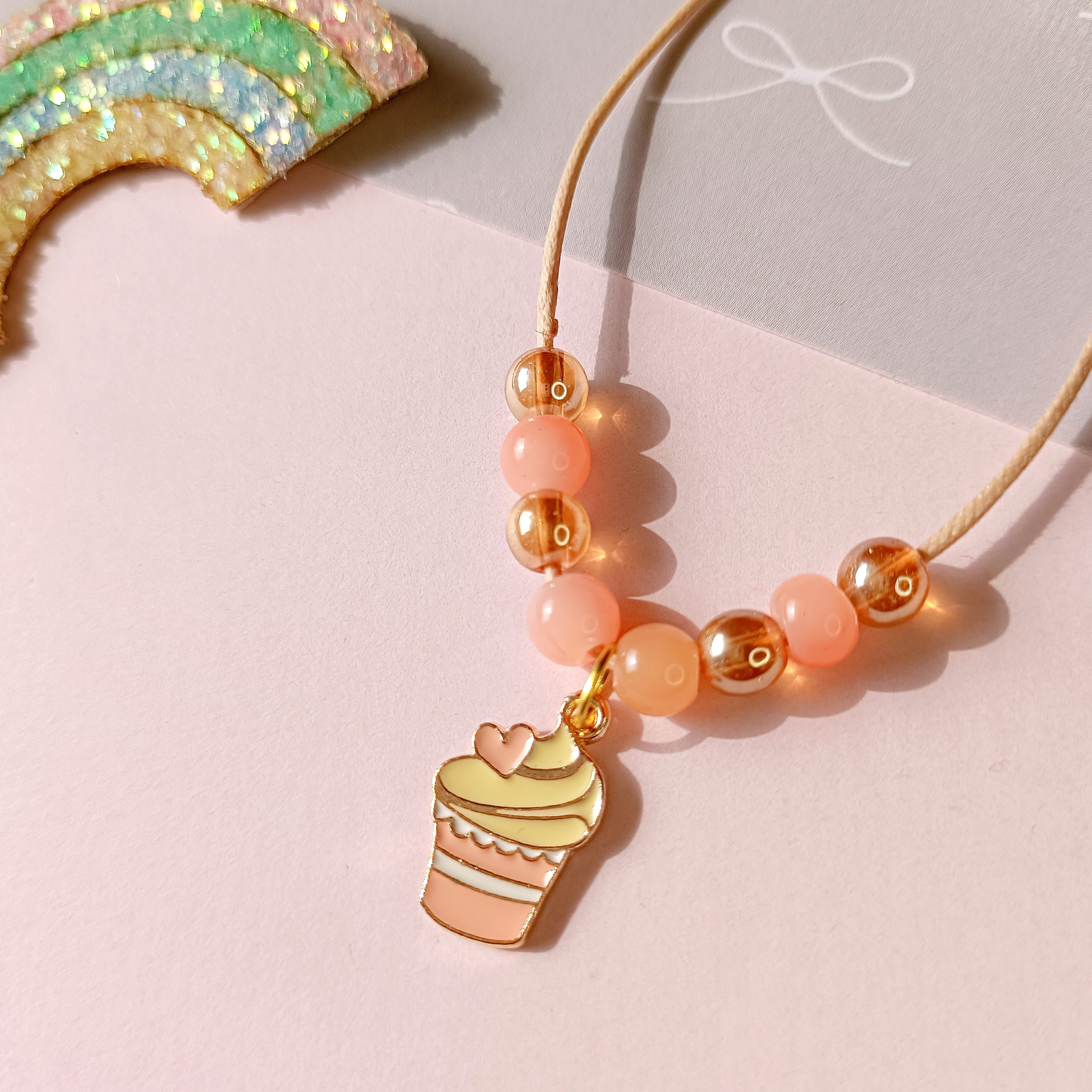 Cup Cake with Heart Pendant