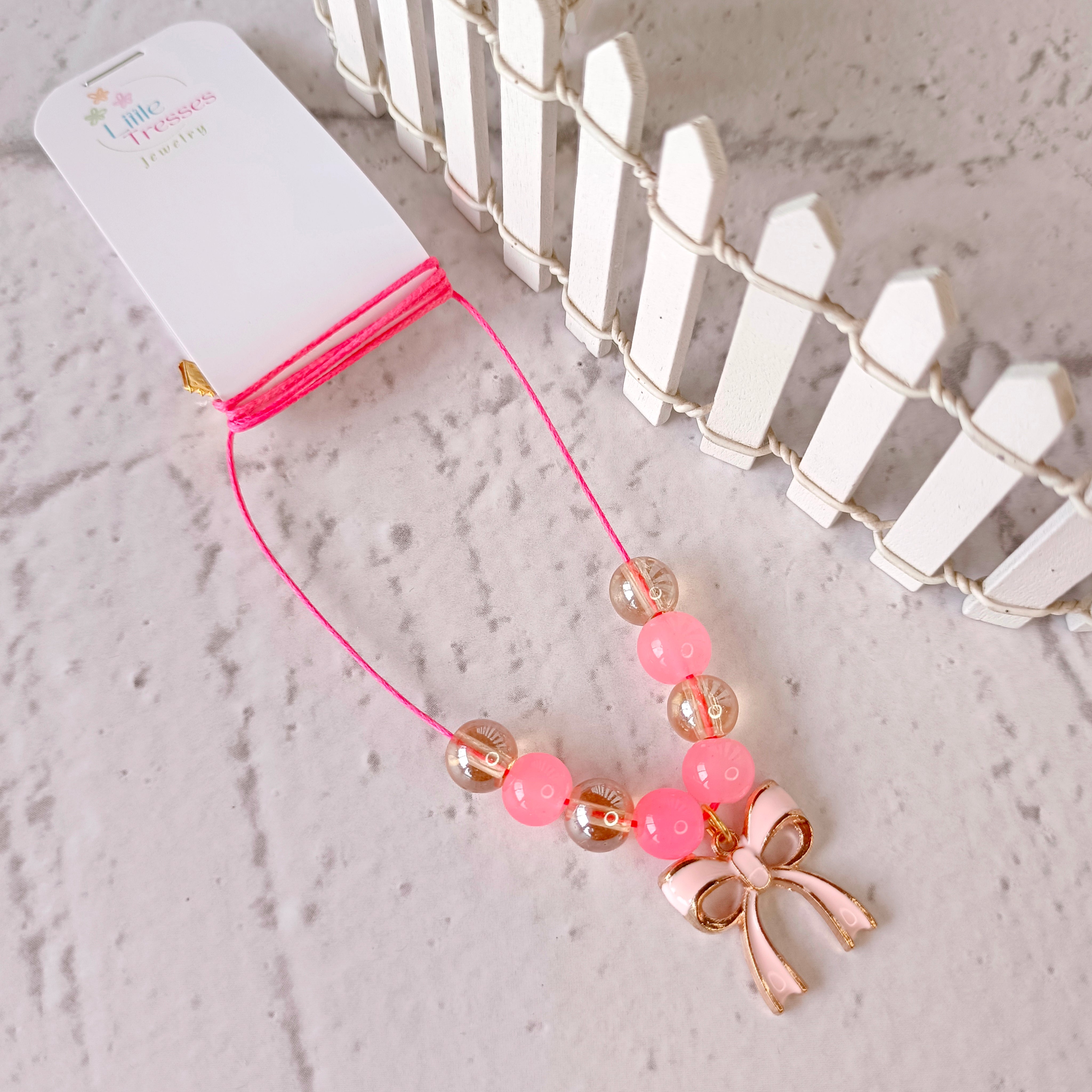 Little Bow Pendant - Pink