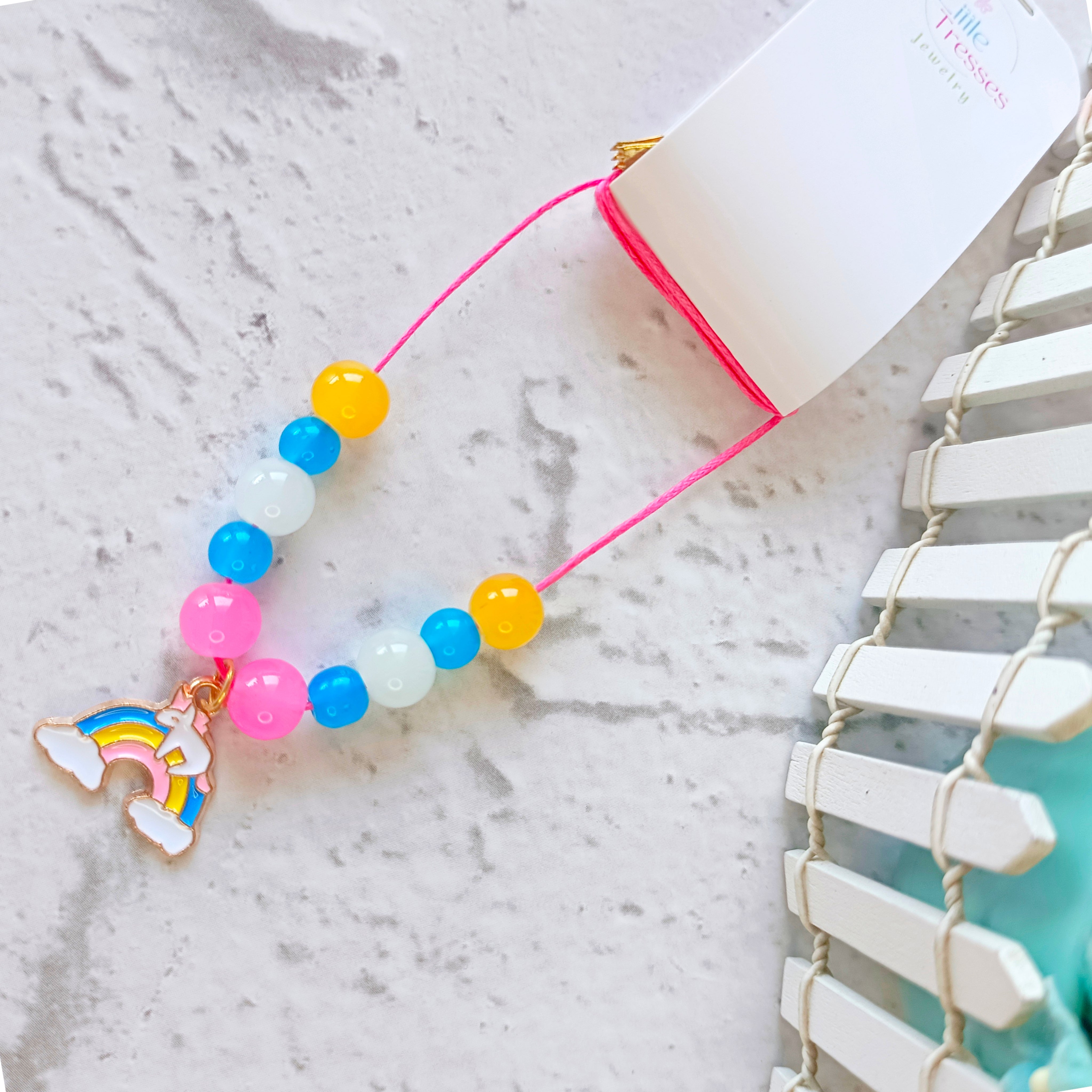 Rainbow with Unicorn Charm Pendant