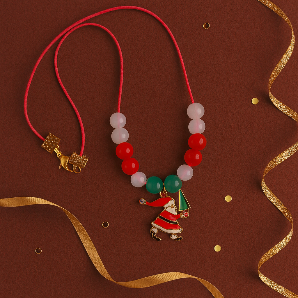 Santa with Christmas Tree Charm Pendant