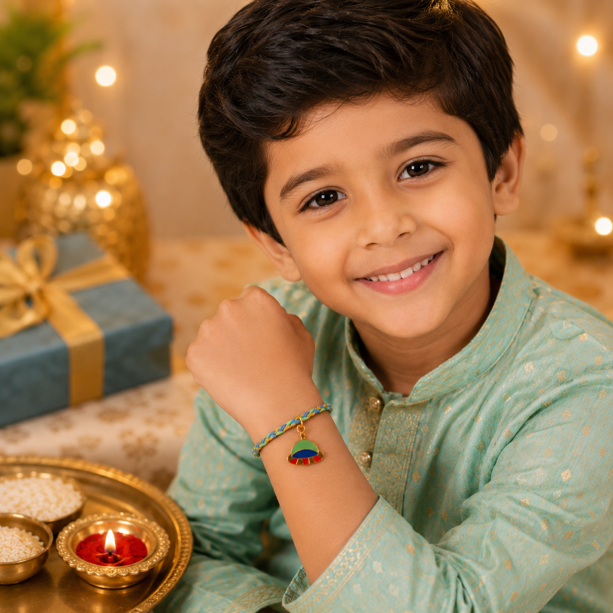 Spaceship Rakhi Box | Custom Name Space Rakhi for Brother