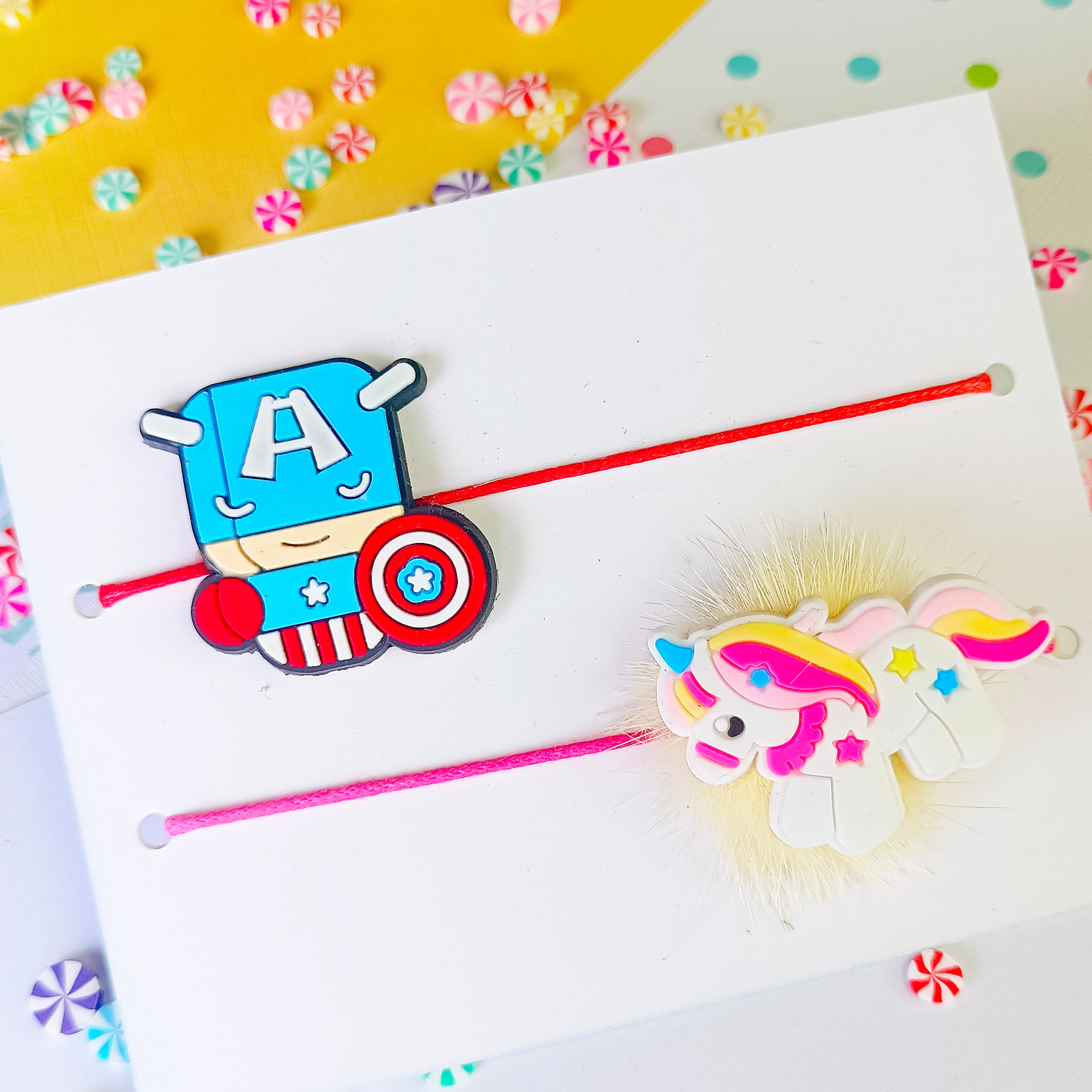 Combo of Captain America & Unicorn Rakhi