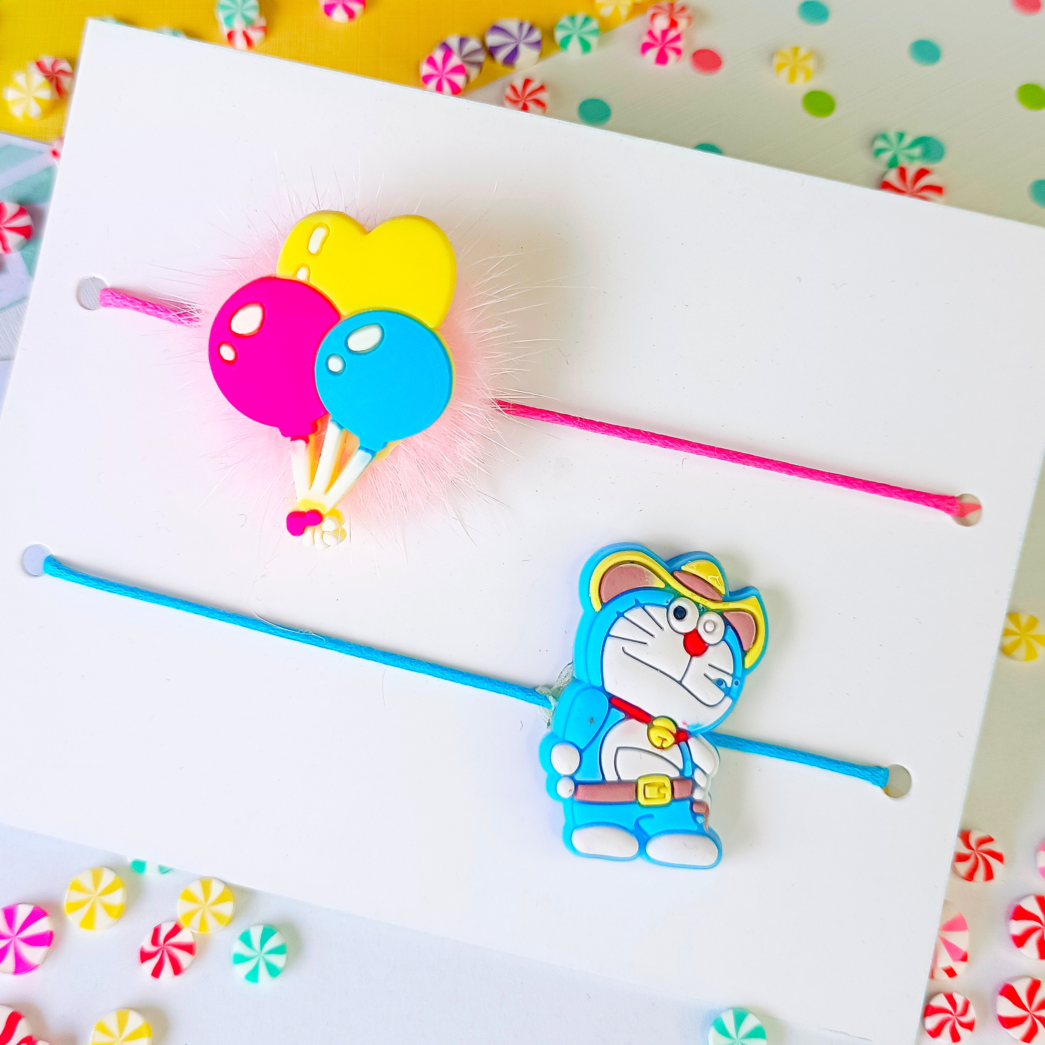 Combo of Doraemon & Balloon Rakhi