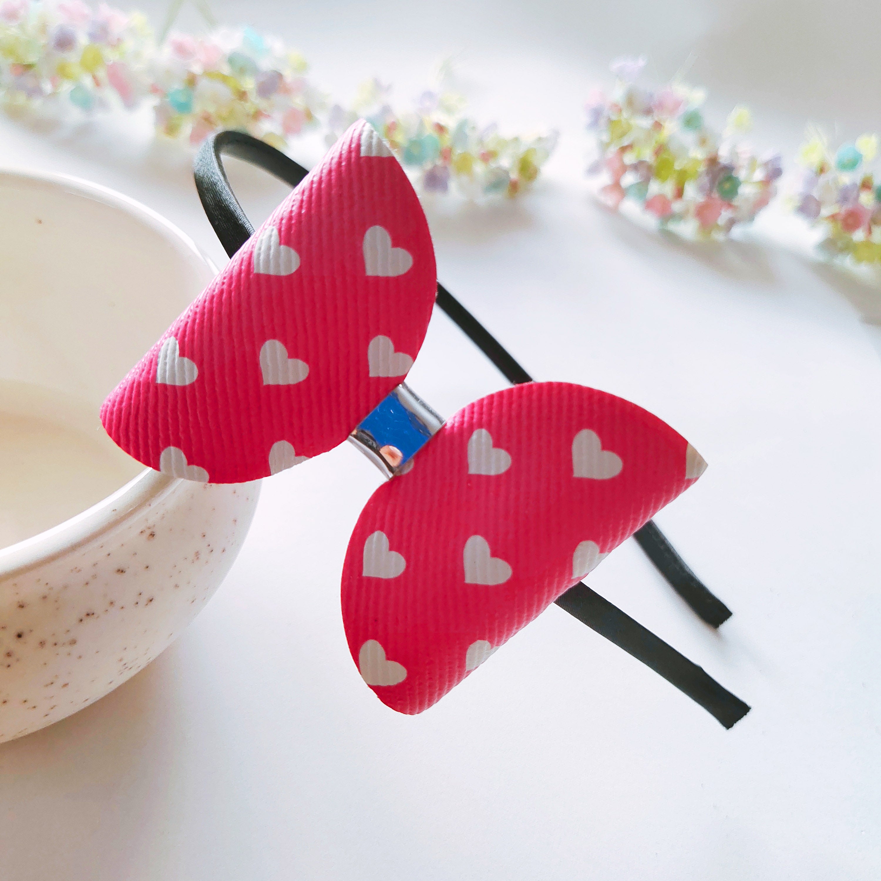 Hearts TBD Headband - Pink