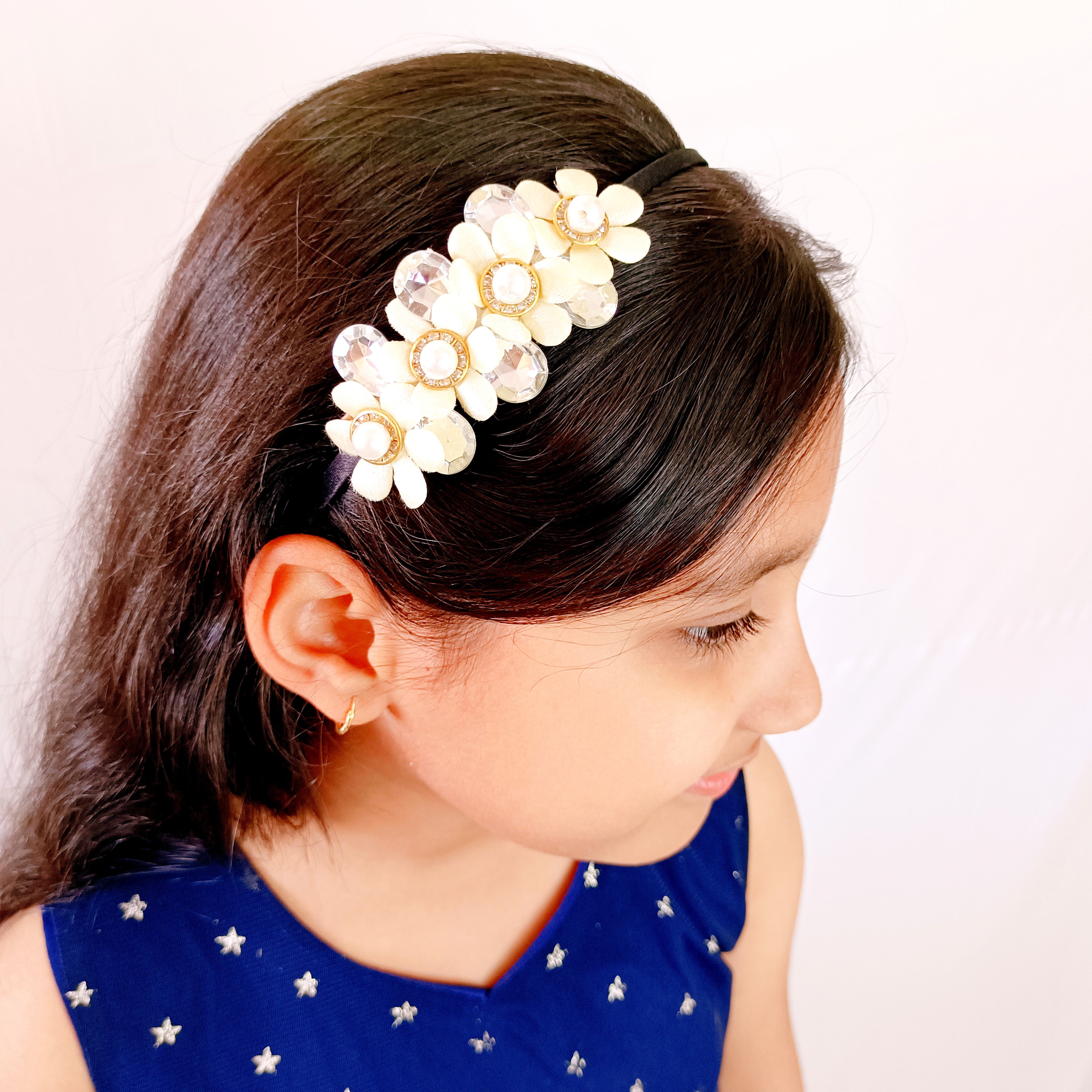 Bubble Flowers Headband - Cream