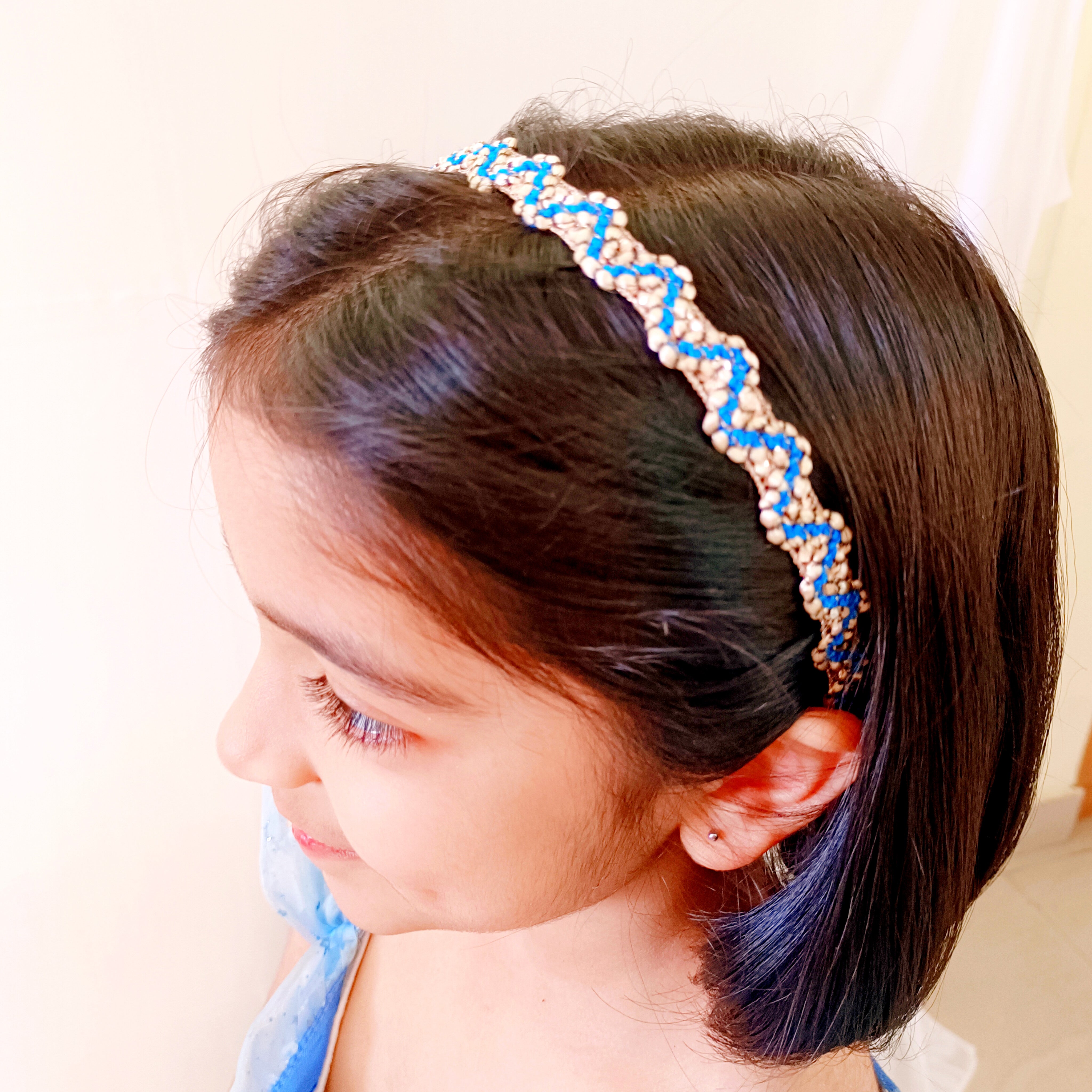 Blue Waves Pattern Headband