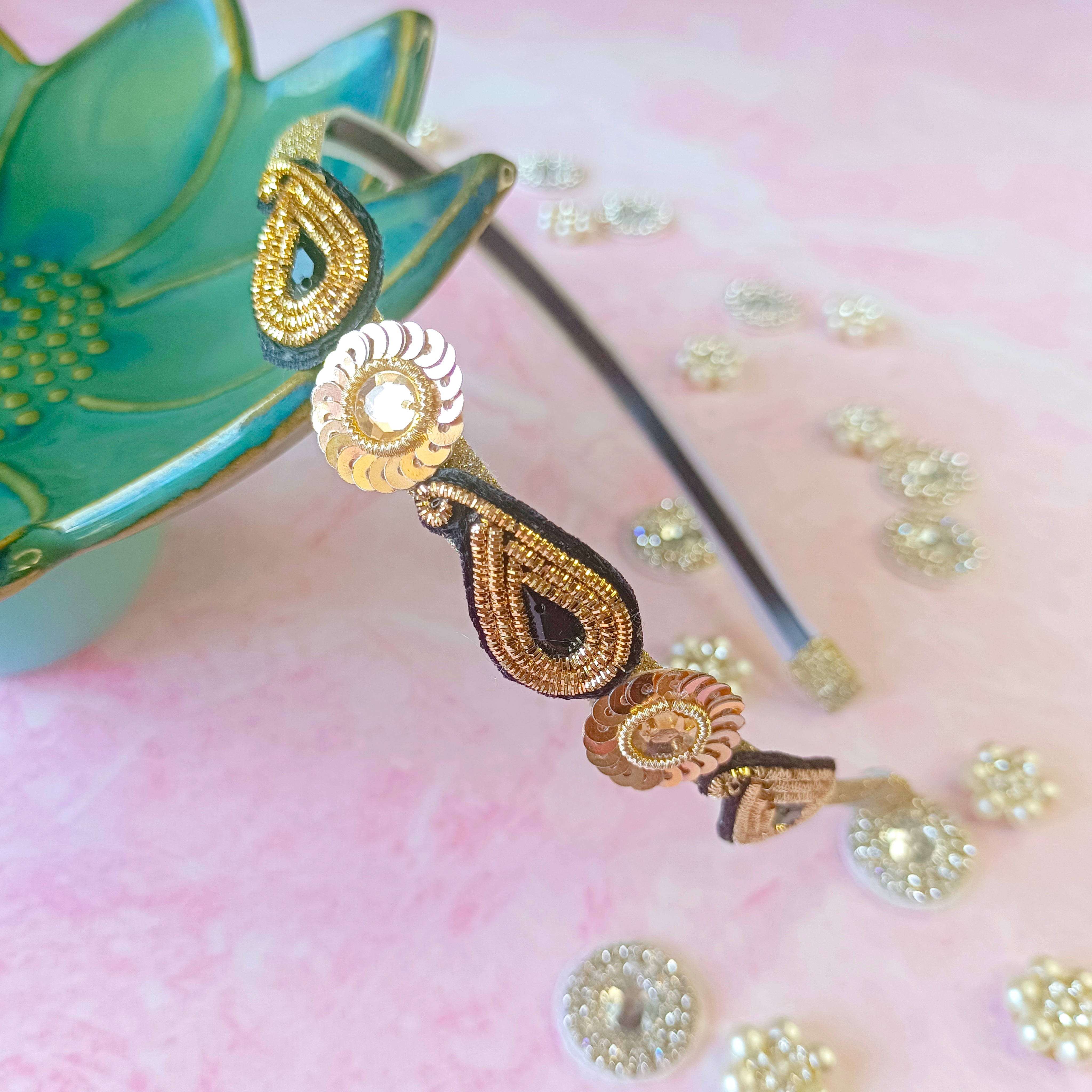 Black Ethnic Ambi Pattern Headband