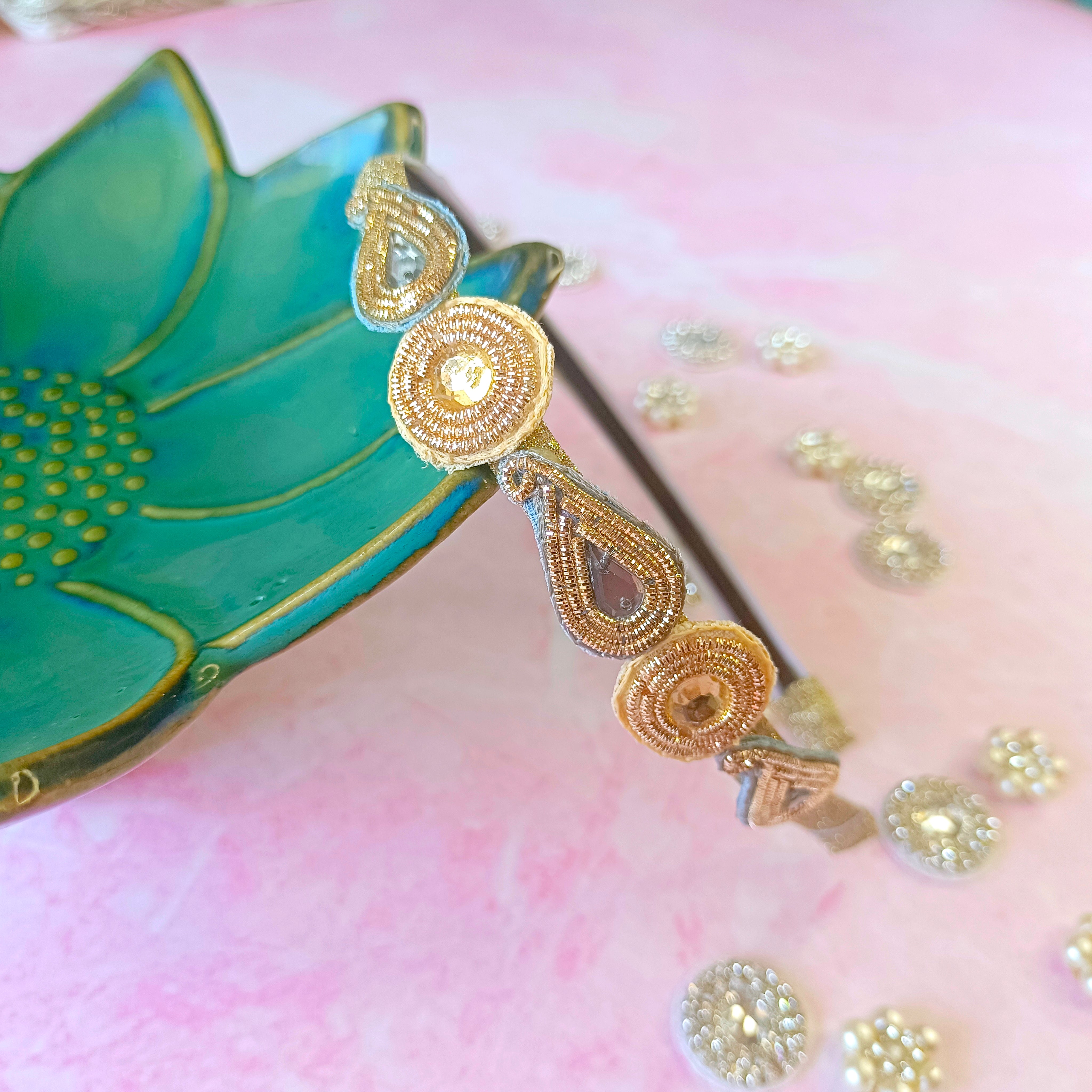 Grey Ethnic Ambi Pattern Headband