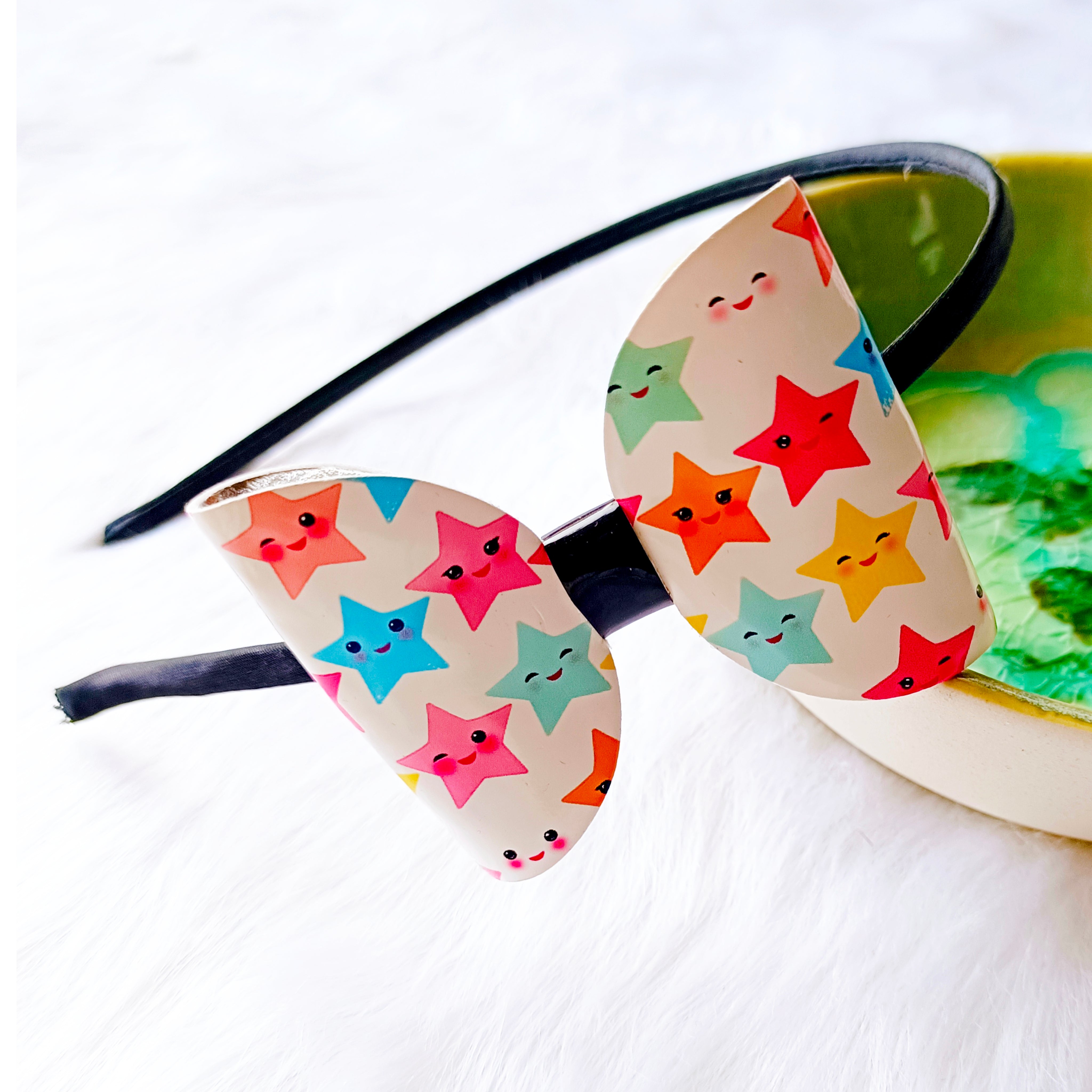 Multicolor Smiling Stars Headband