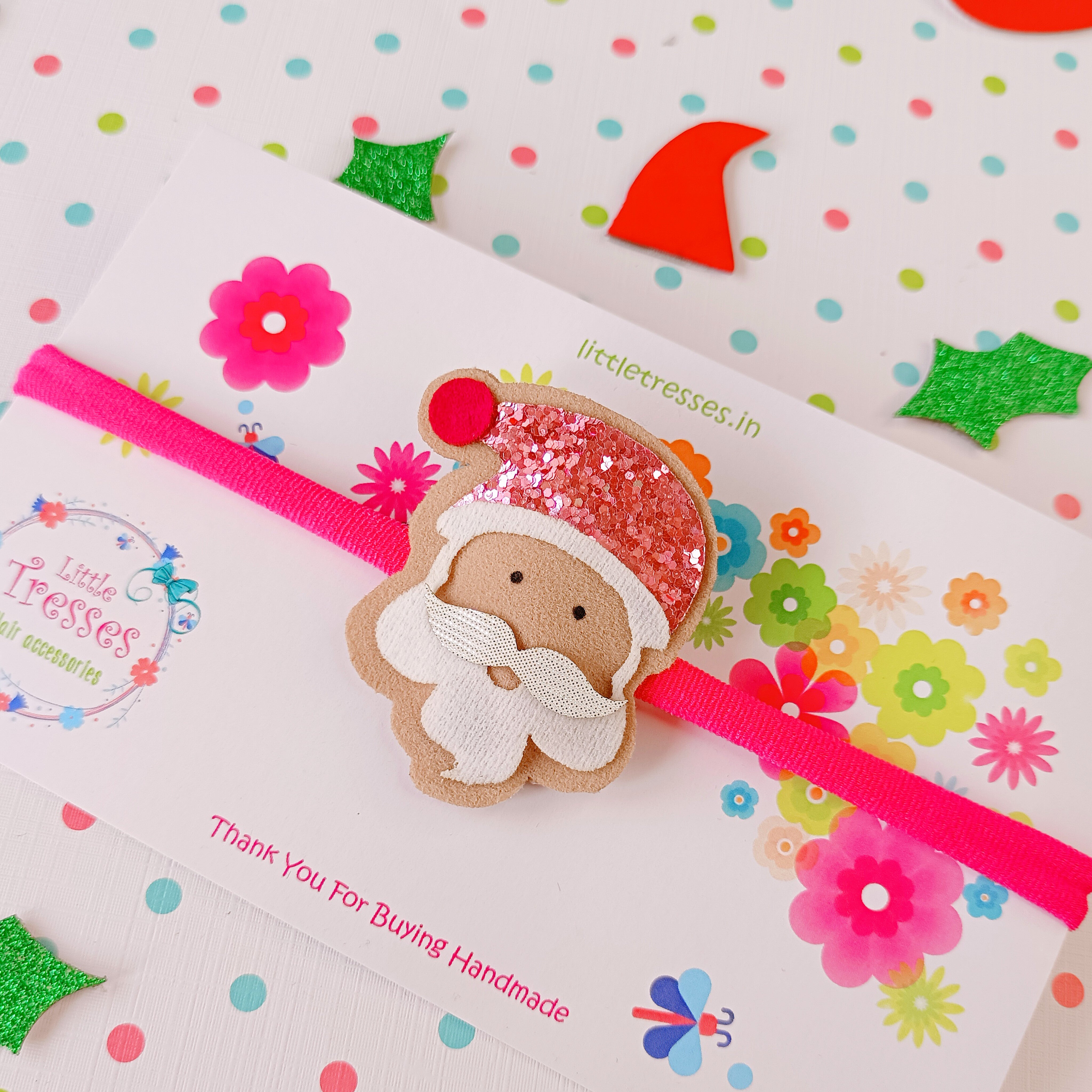 Santa Soft Stretchable Headband - Dark Pink