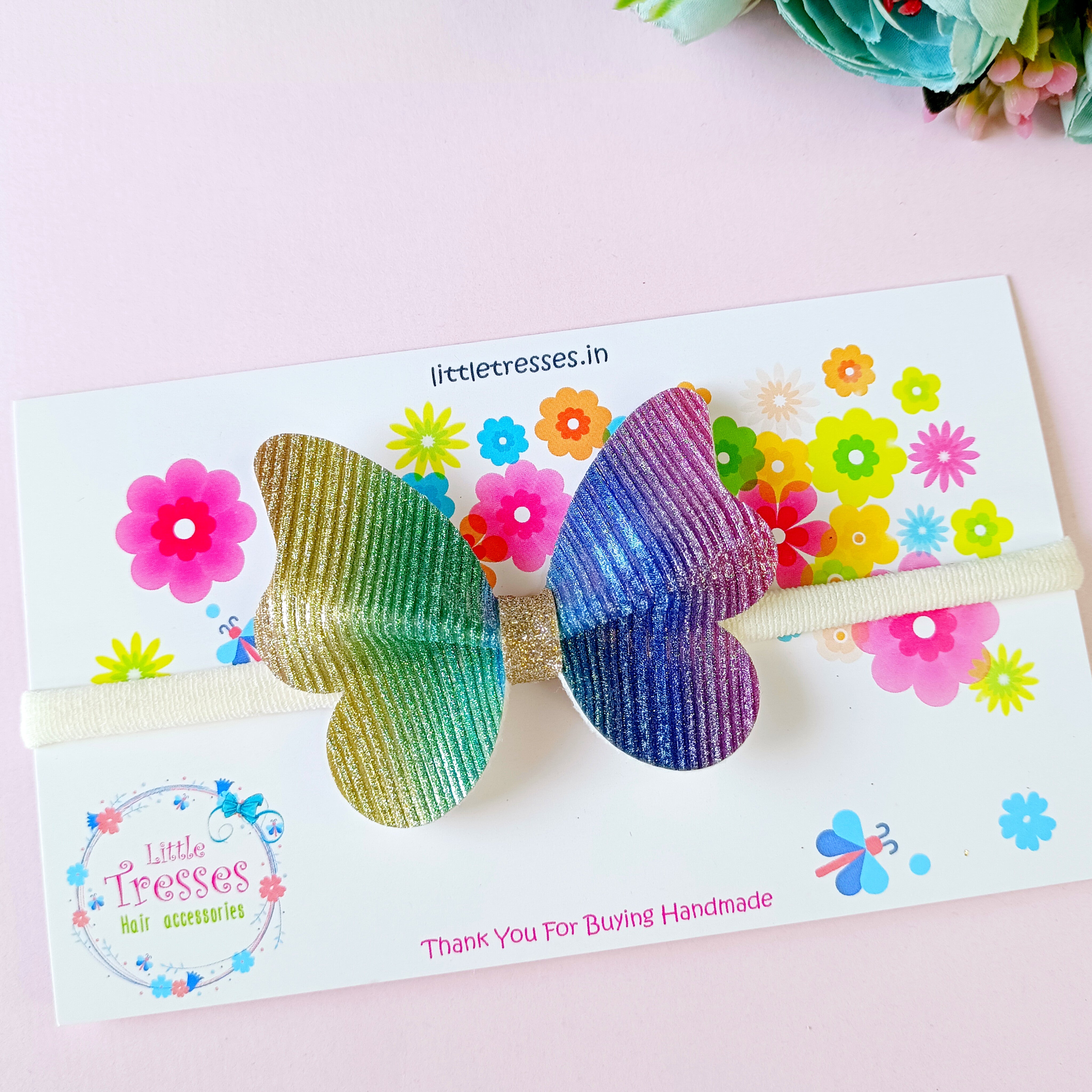 Multicolor Butterfly Soft Headband