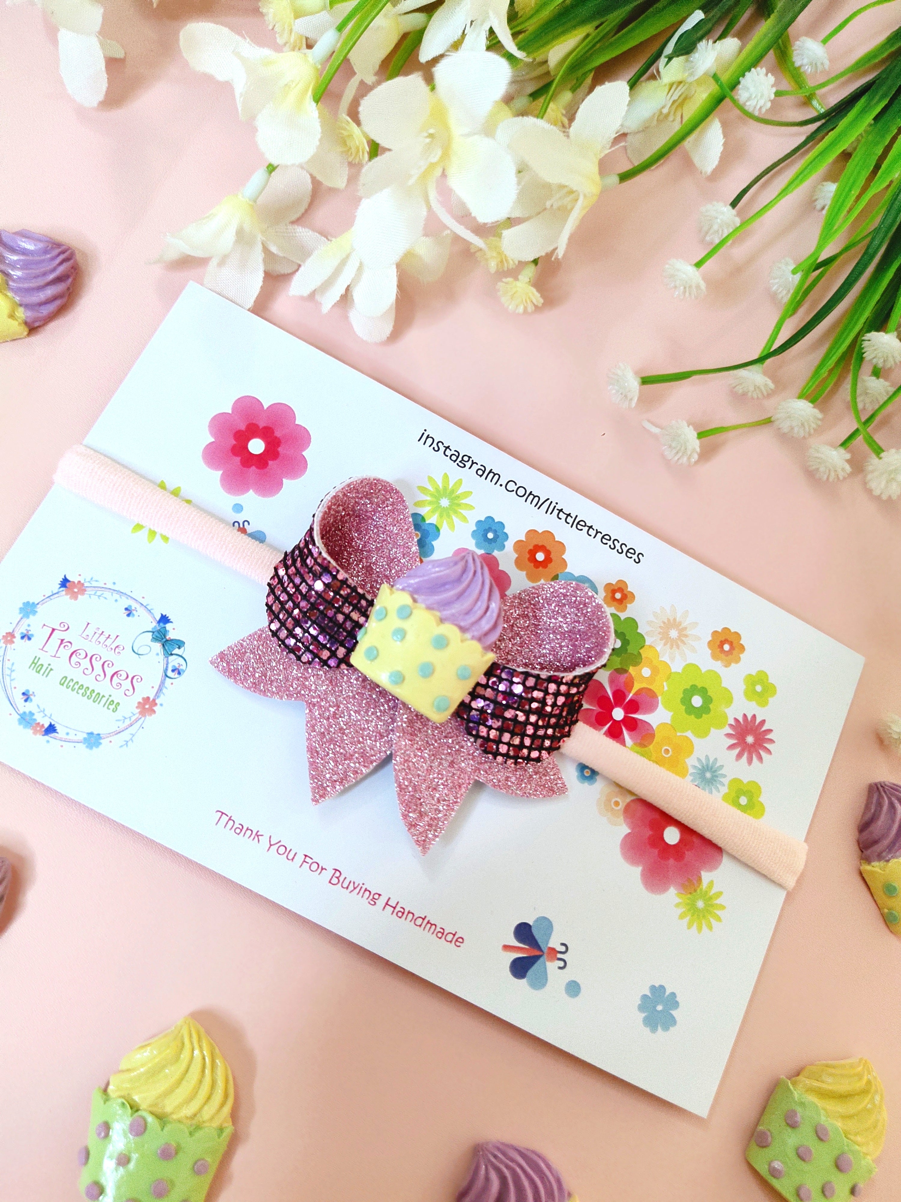 Cup Ice Cream Soft Headband - Purple