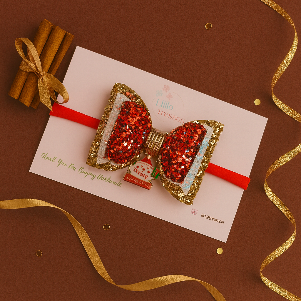 Snowman with Gift Charm Soft Stretchable Headband