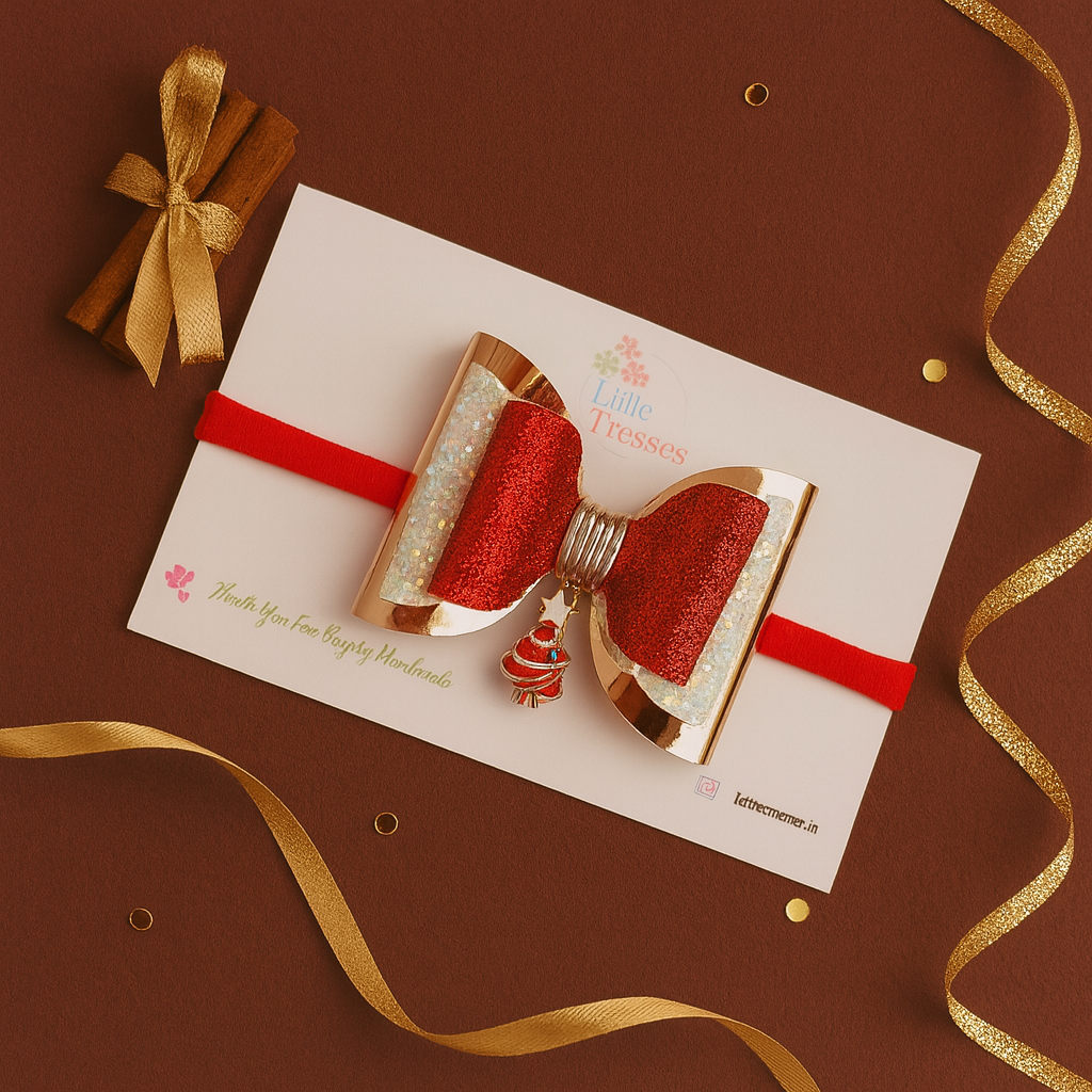 Colorful Christmas Tree Charm Soft Stretchable Headband