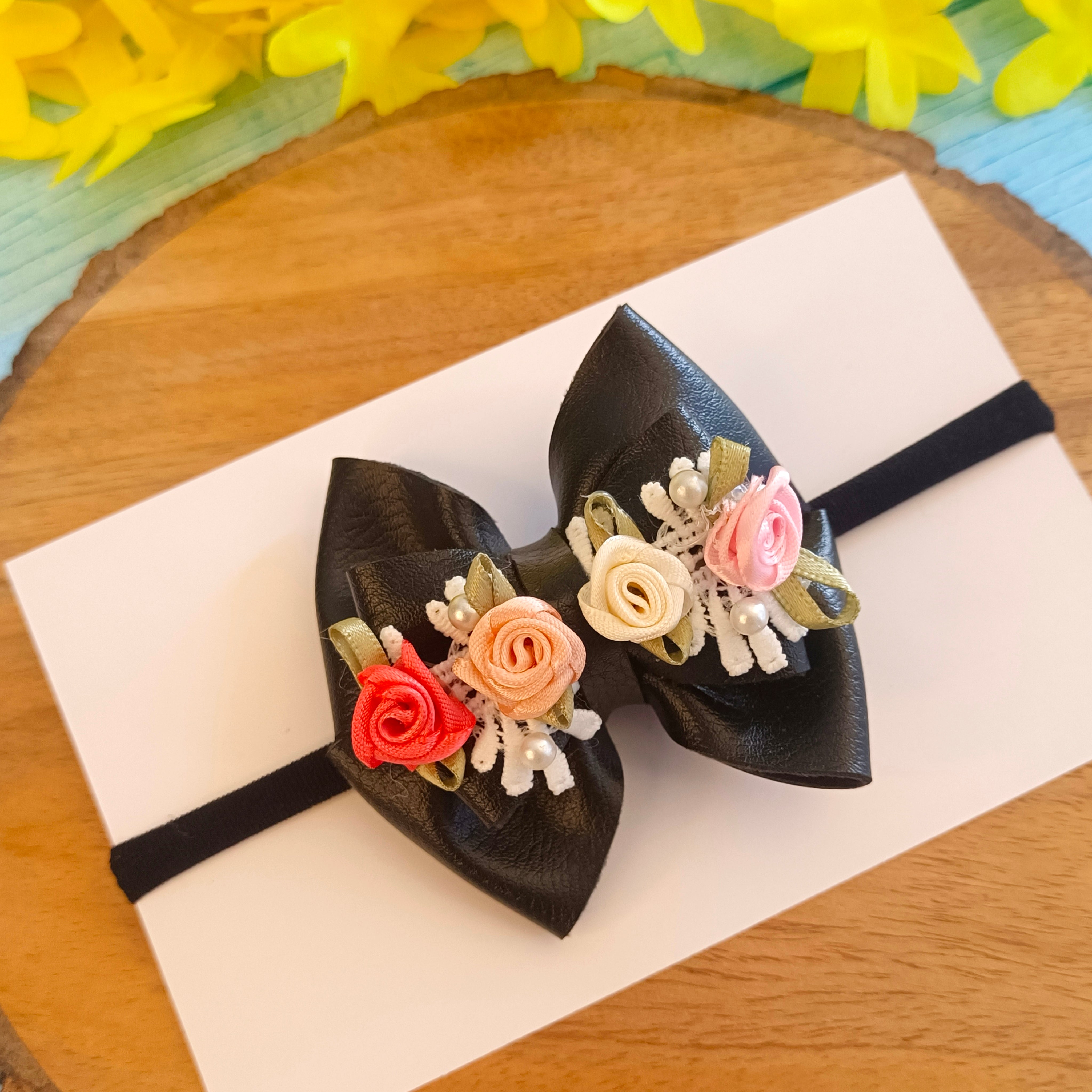 Gulmohar Vibrant Soft Headband - Black