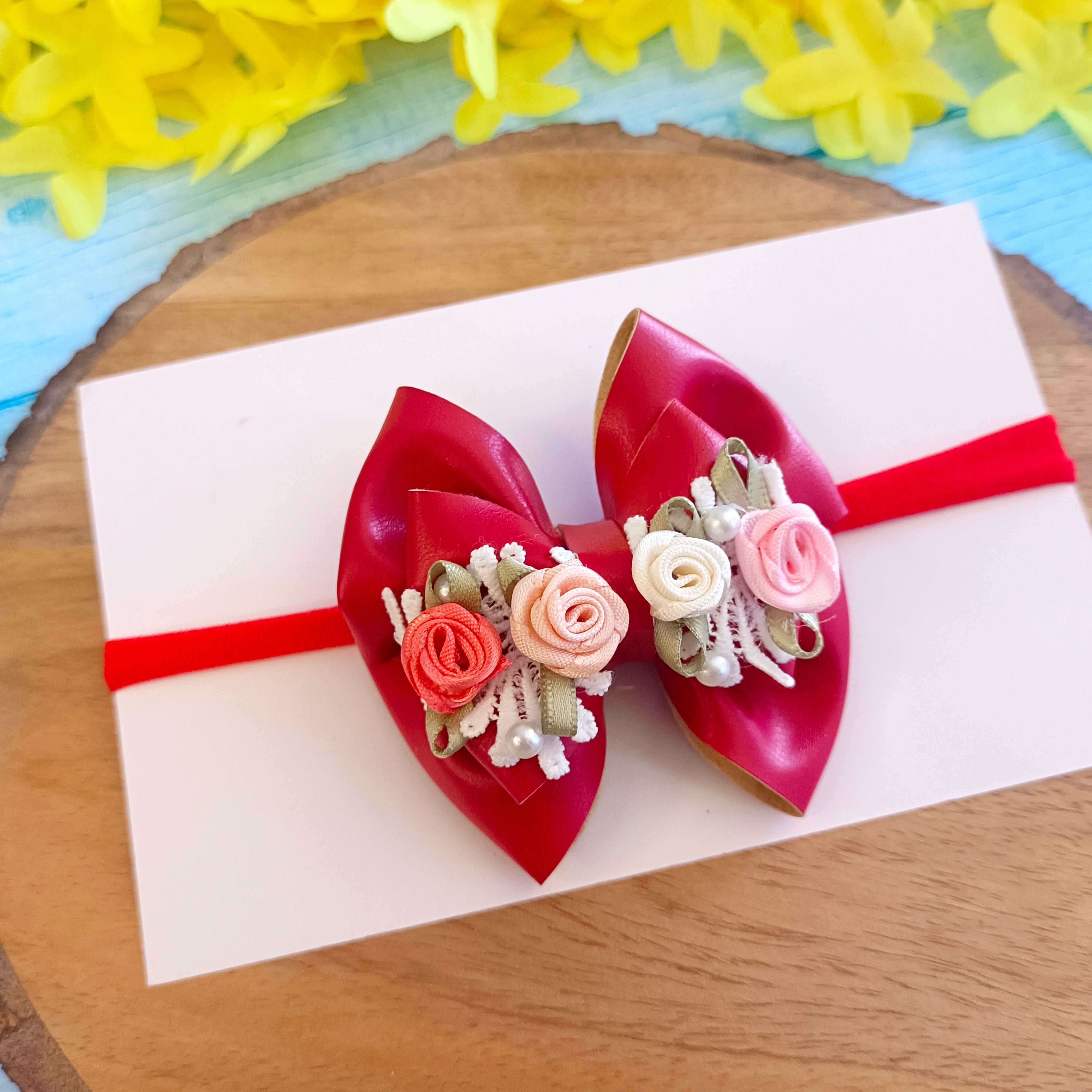 Gulmohar Vibrant Soft Headband - Red