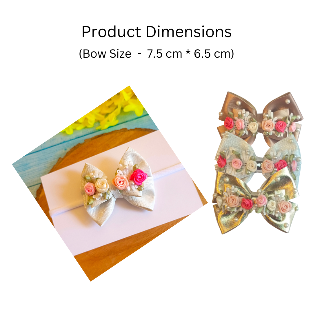 Gulmohar Festive Soft Headband - White