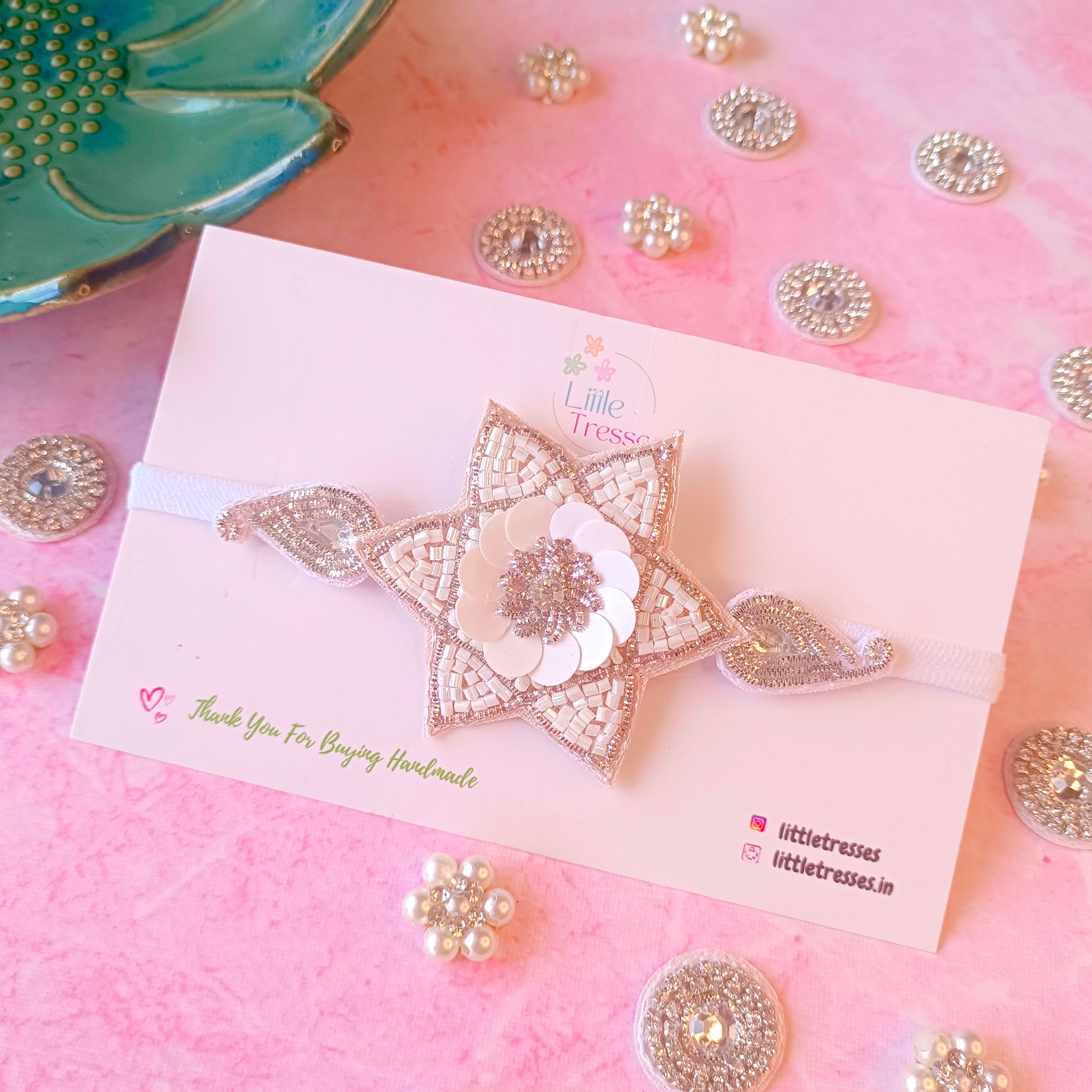 Ethnic & Designer Ambi Soft Headband - Silver