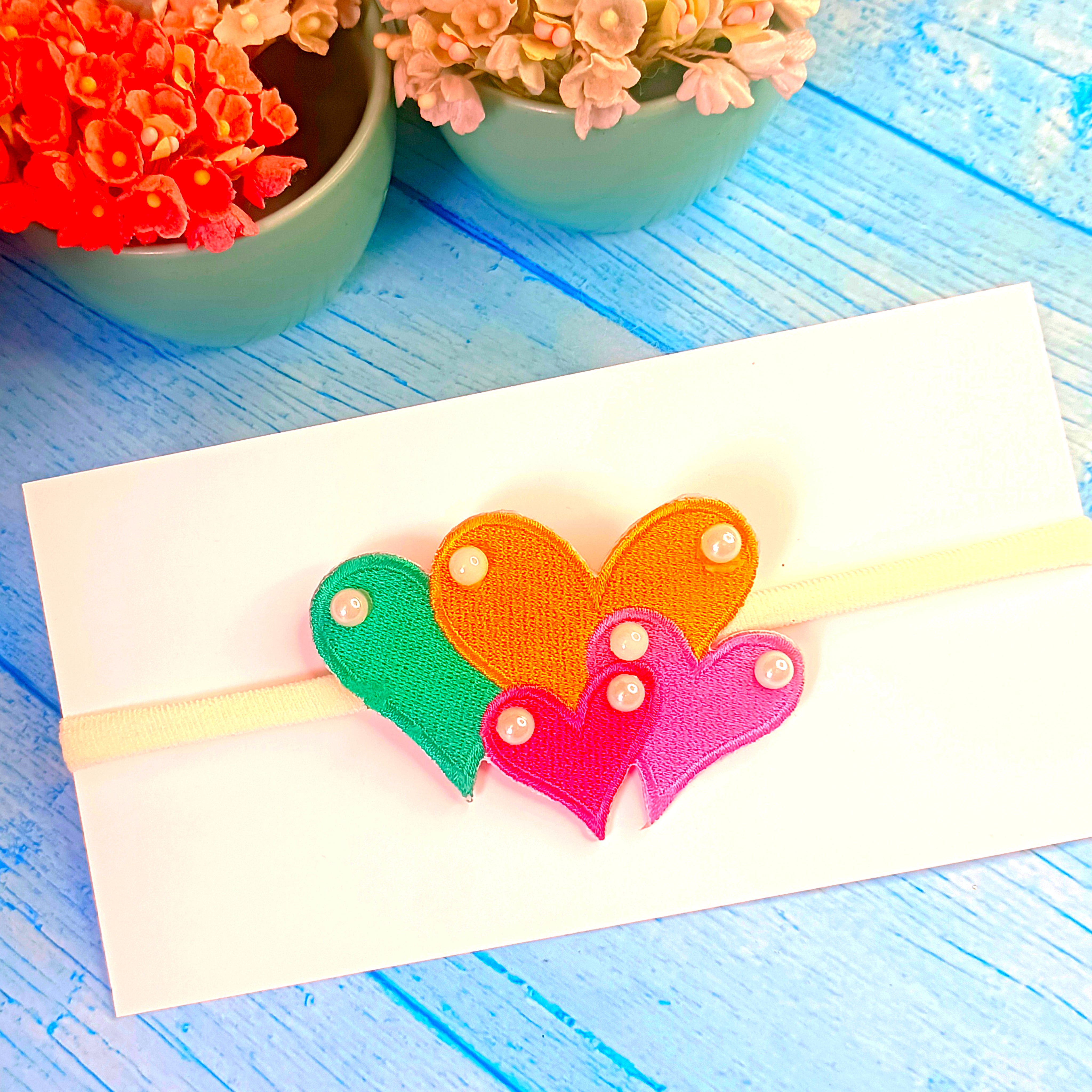 Multi Hearts Soft Headband - Style 1