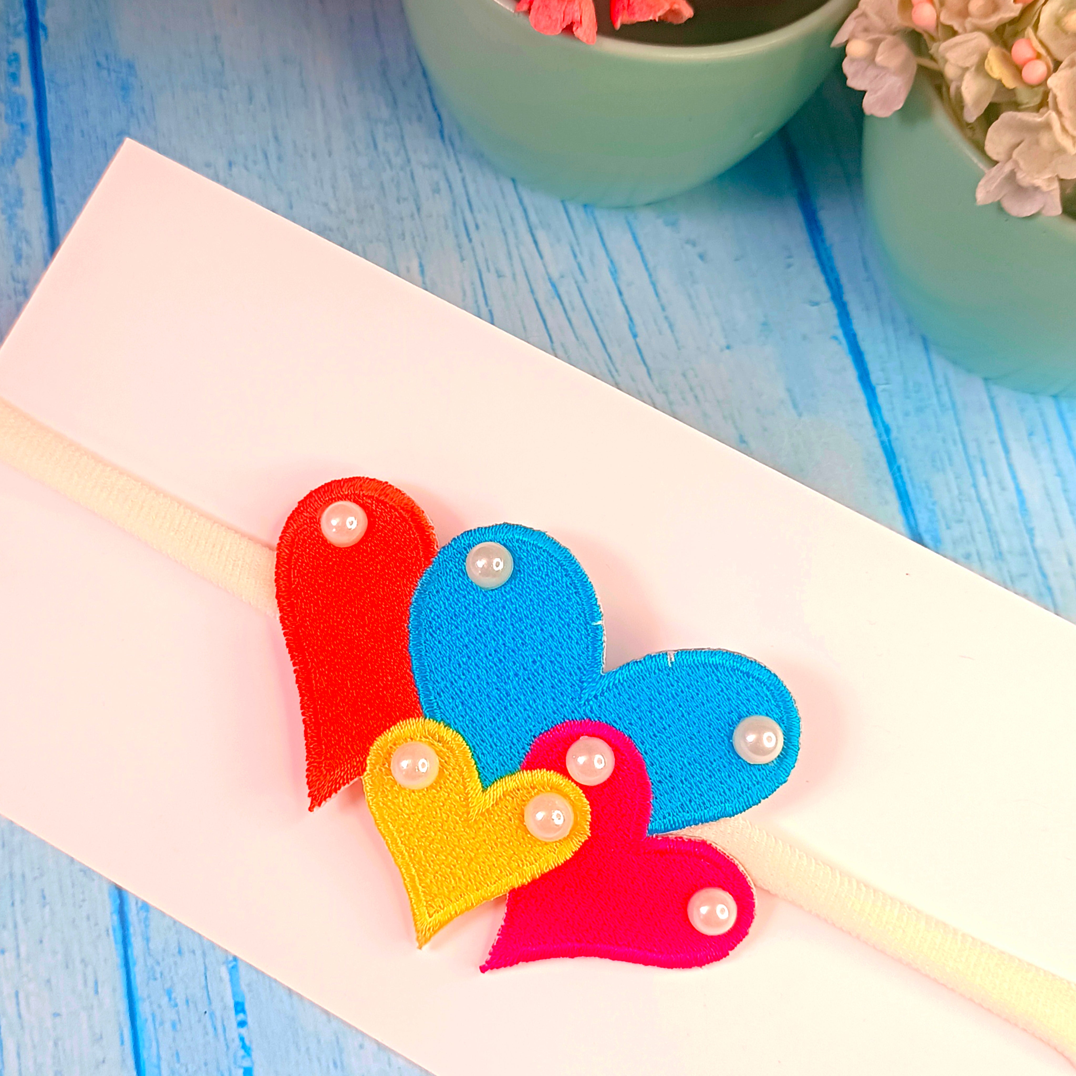 Multi Hearts Soft Headband - Style 2